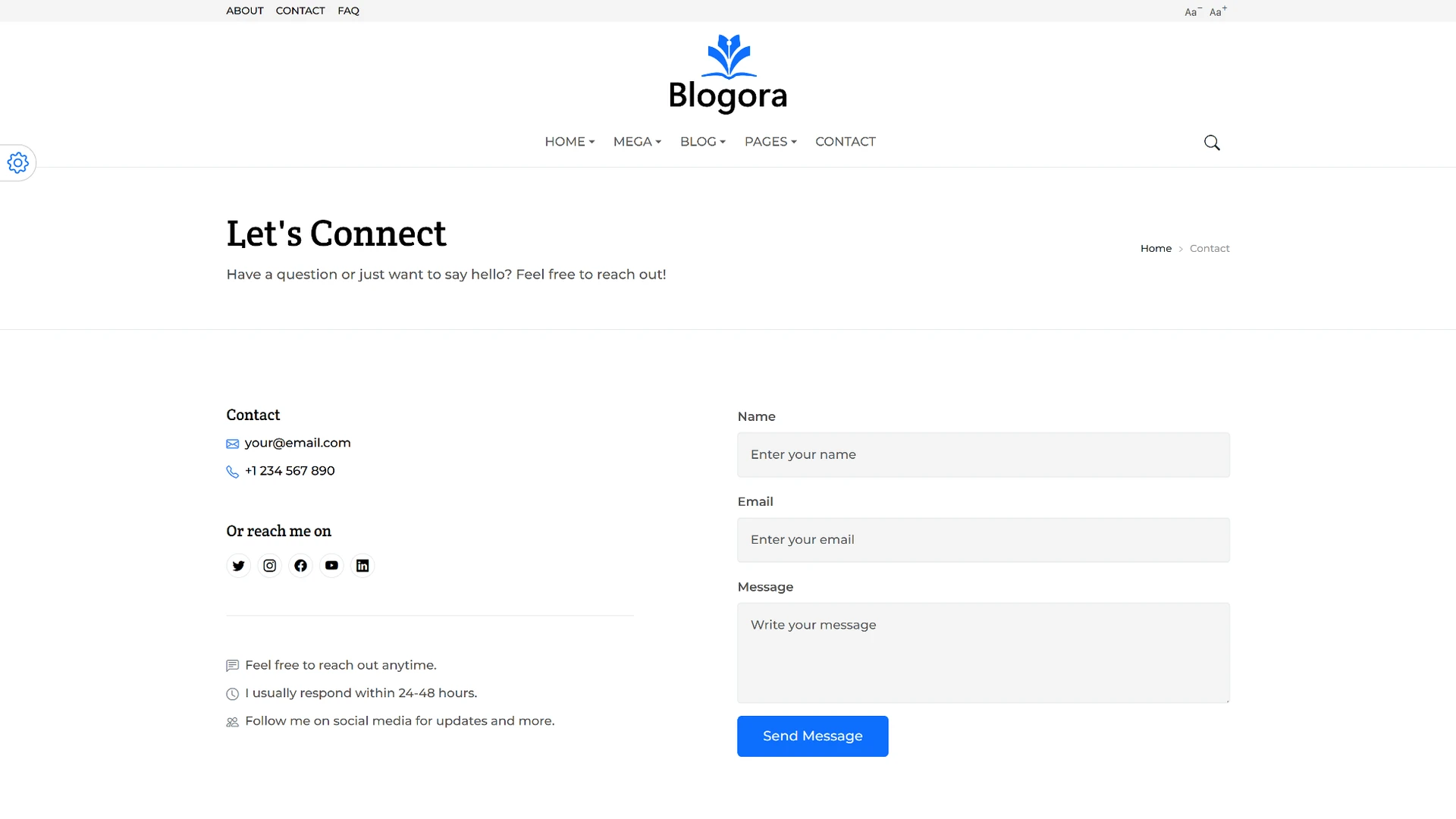 Blogora - Simple Personal Blog & Portfolio HTML Templates