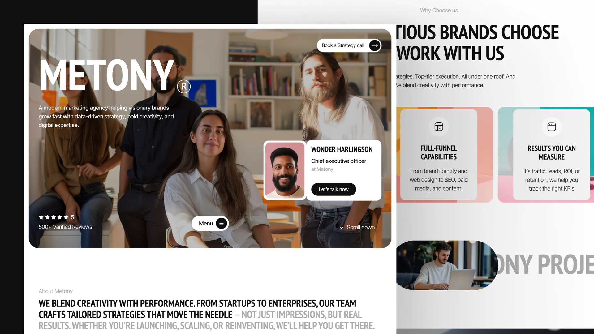 Metony - Creative Agency & Marketing Agency Framer and Figma Template