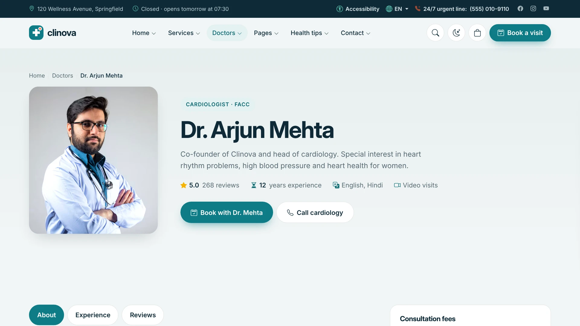 Clinova - Medical Clinic & Healthcare HTML Template