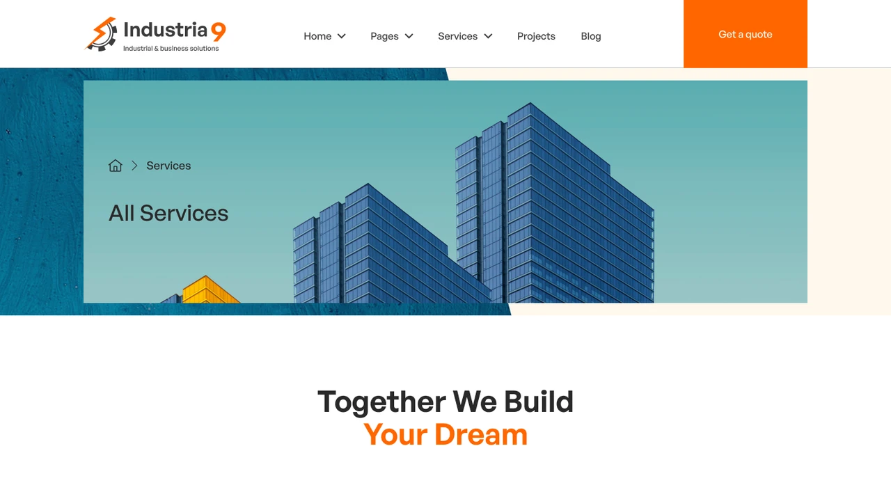 Industria9 - Factory, Industrial, and Building Construction Figma Template