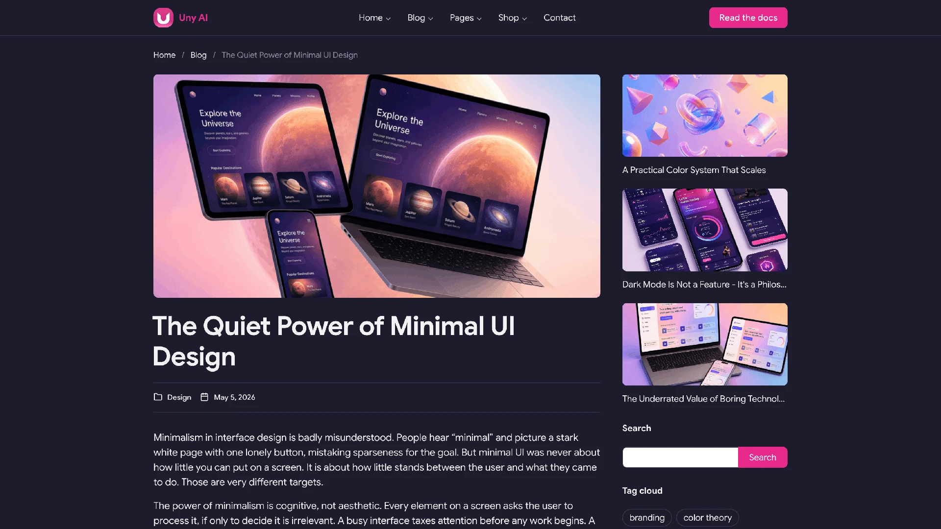 Uny AI - WordPress Theme with Flexible Section Builder