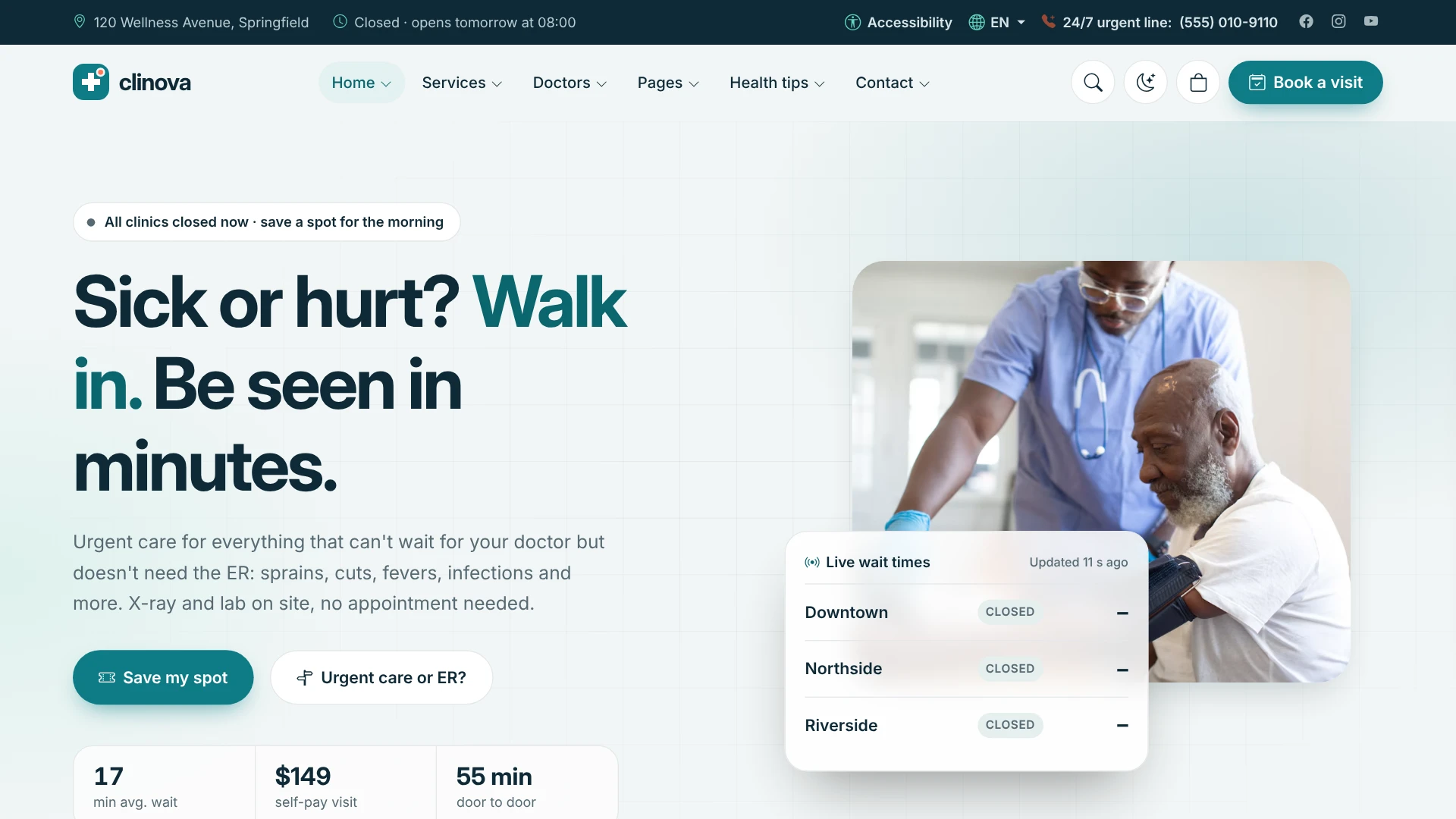 Clinova - Medical Clinic & Healthcare HTML Template
