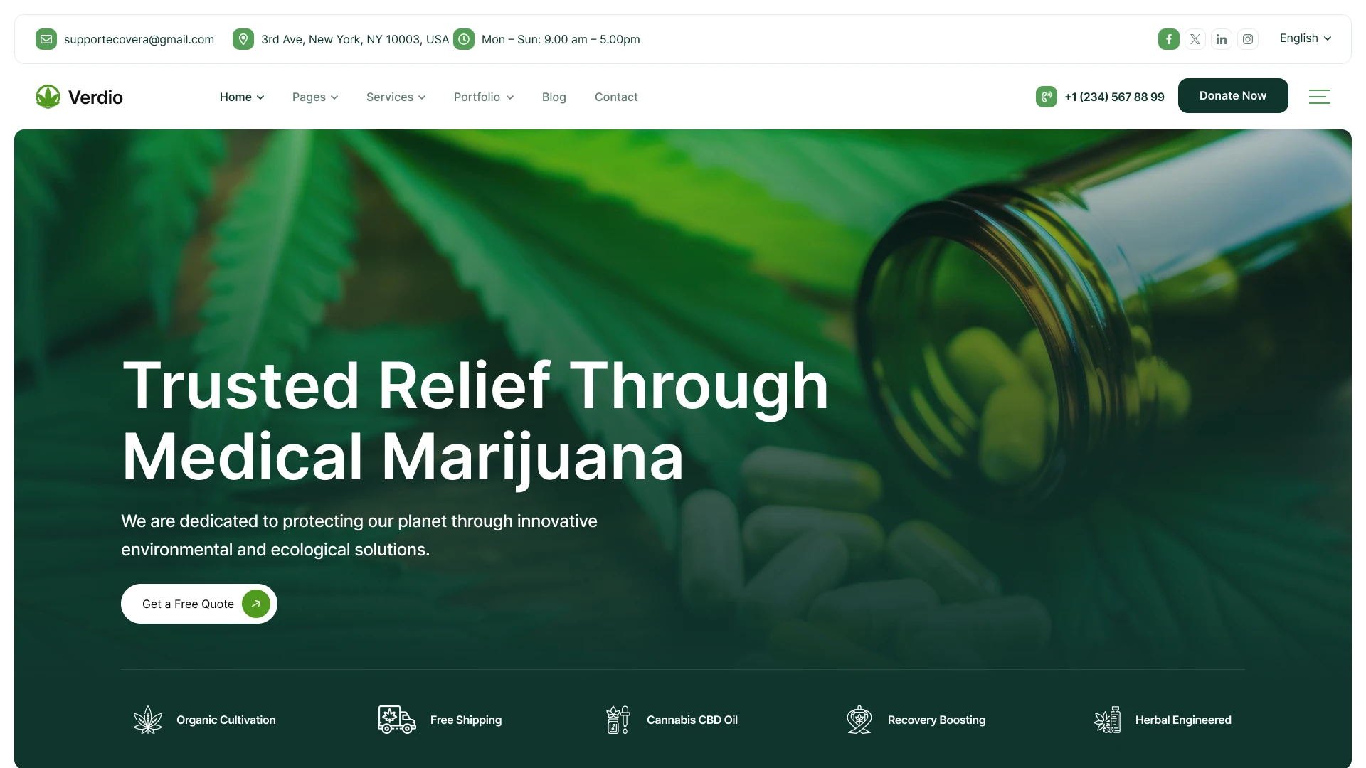 Verdio - Cannabis & CBD Store Figma Template (Screenshot 1 of 1)