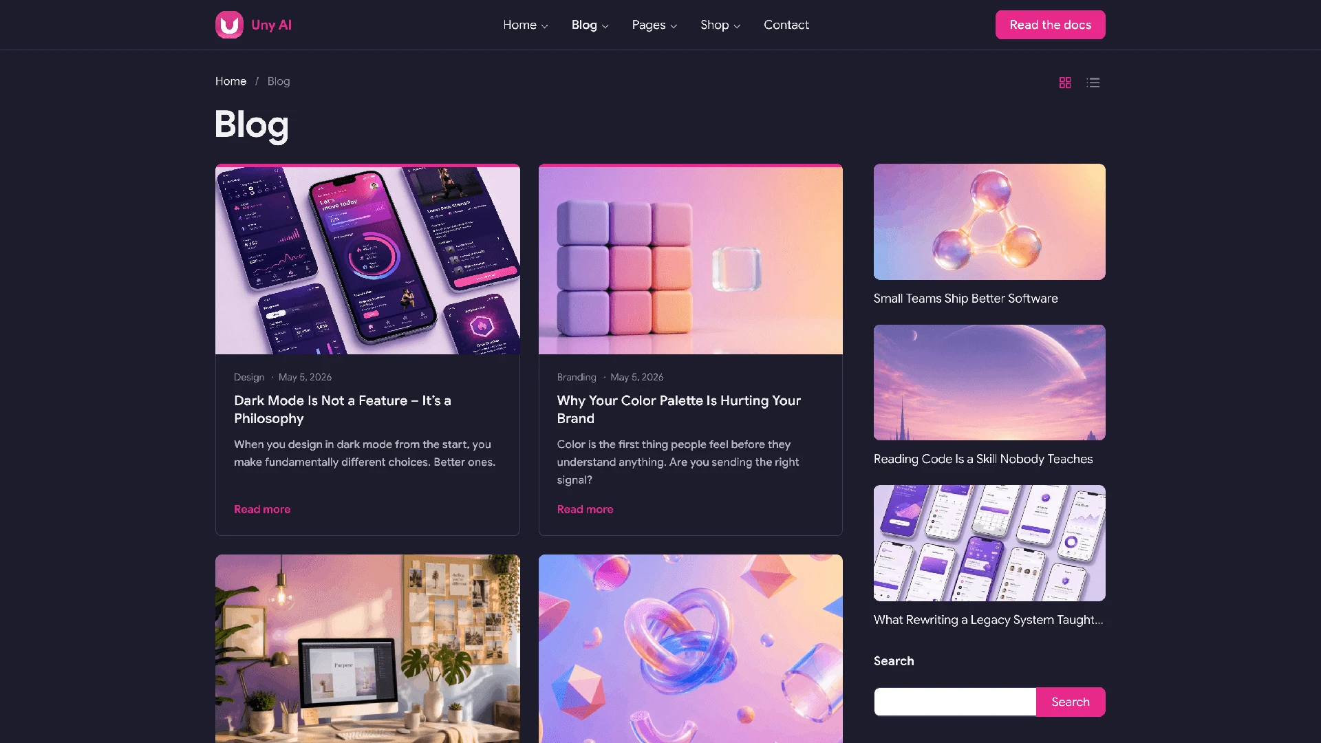 Uny AI - WordPress Theme with Flexible Section Builder