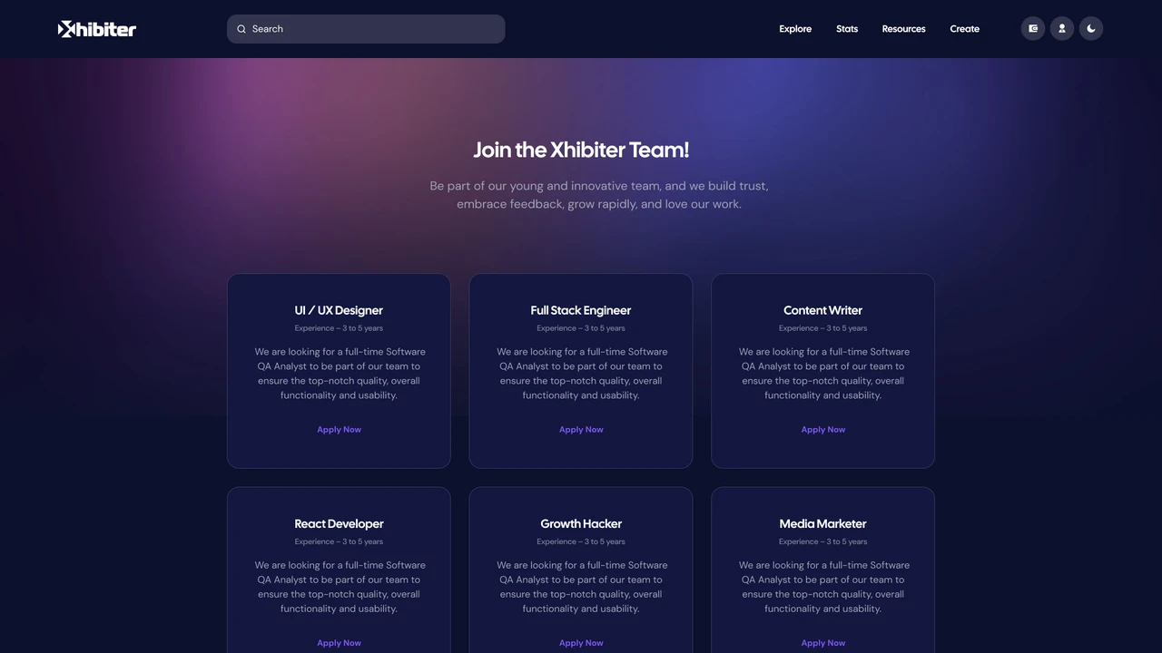 Xhibiter - Web3 Crypto NFT Marketplace Figma Template