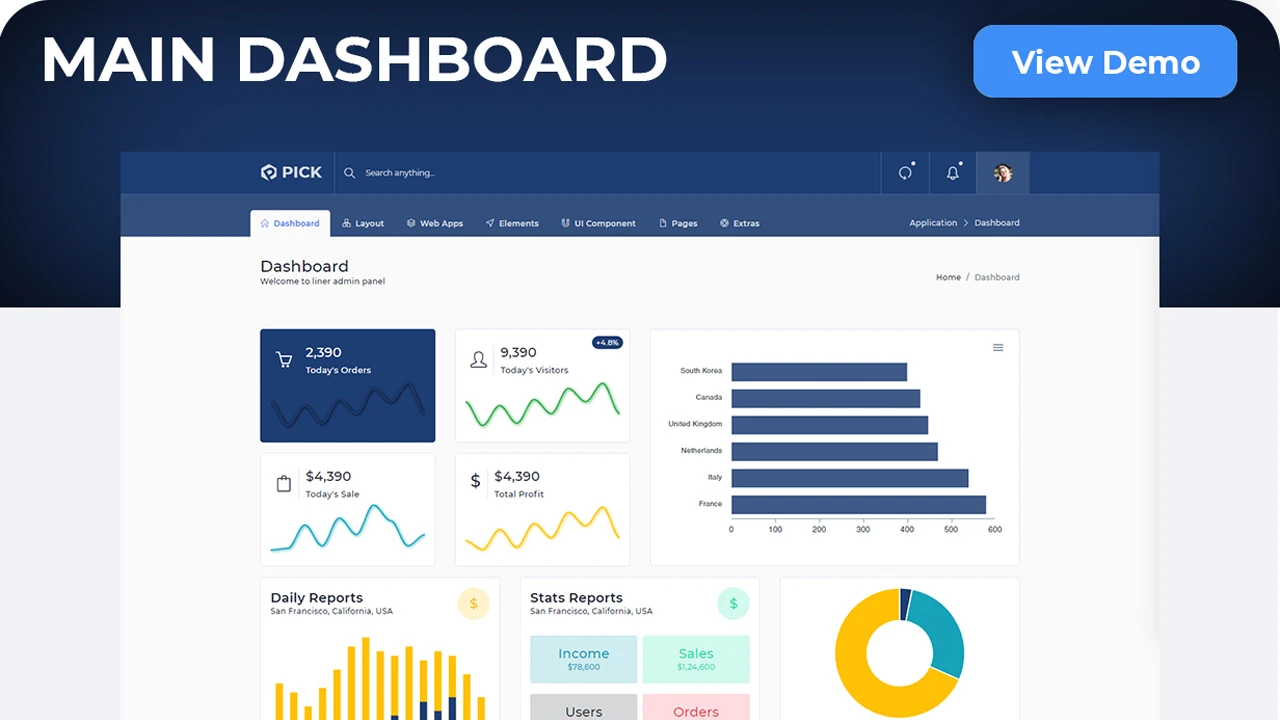 Pick - Multipurpose React Admin Template