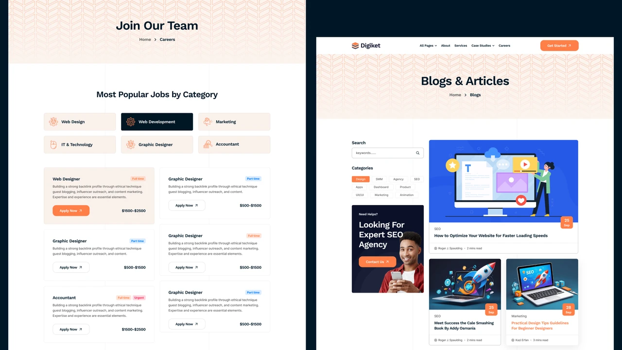 Digiket - Digital Marketing & SEO Agency Figma Template