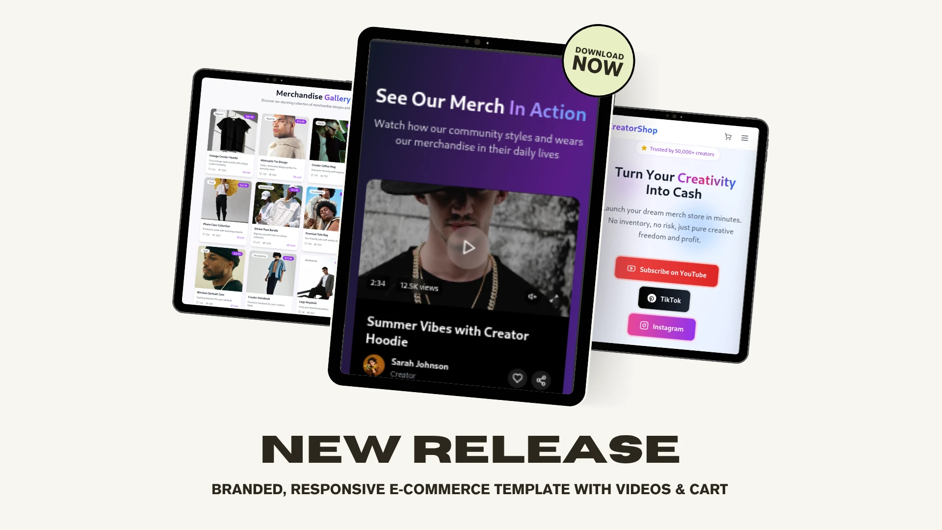CreatorShop - Branded Responsive eCommerce Template for Influencers and Creators