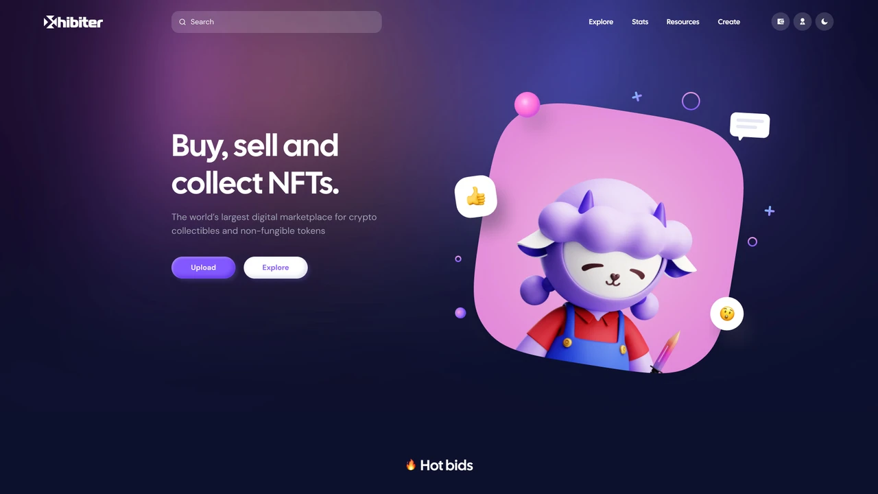 Xhibiter - Web3 Crypto NFT Marketplace Figma Template