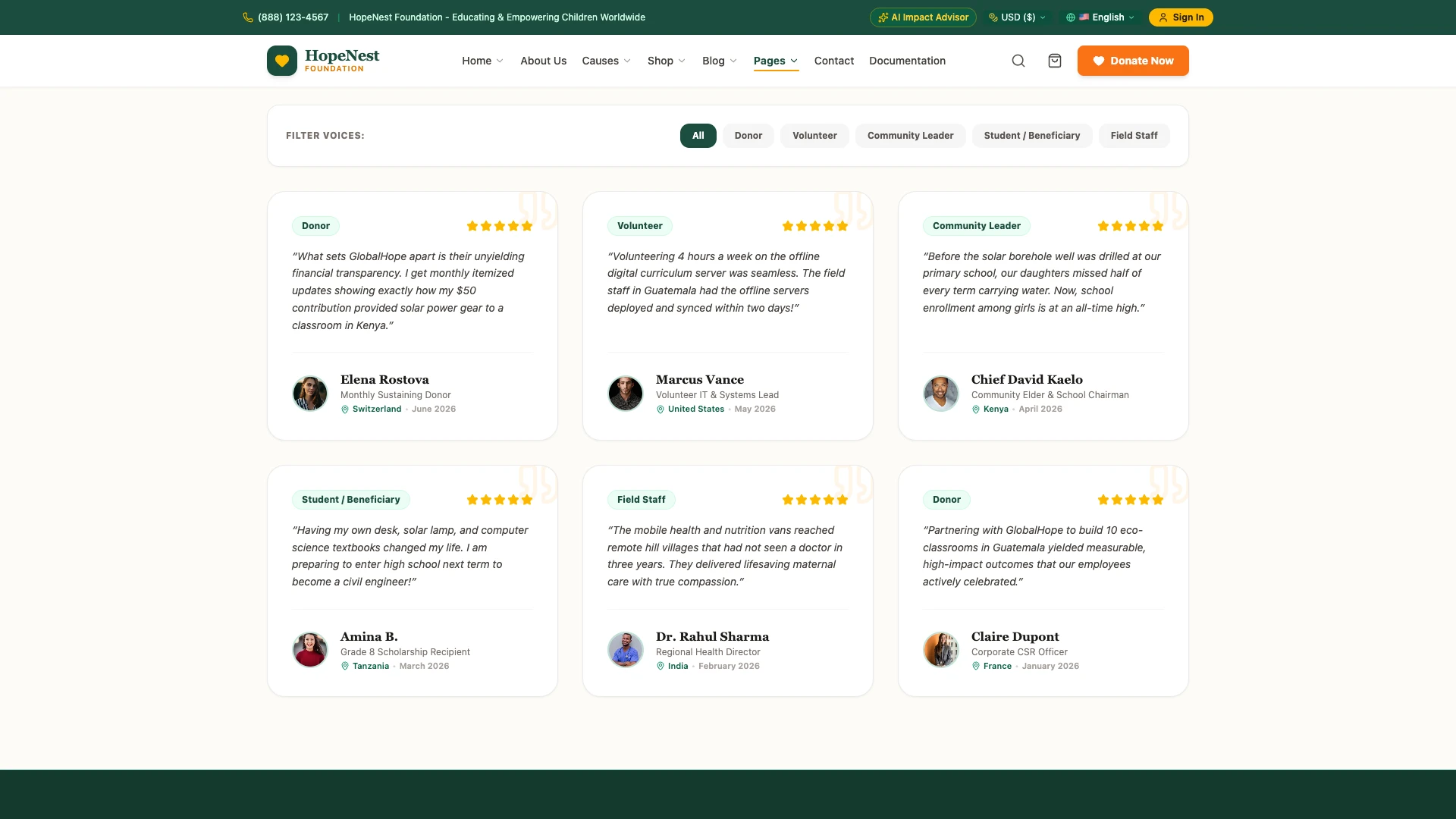 HopeNest - NGO, Charity & Donation Next.js Tailwind Template