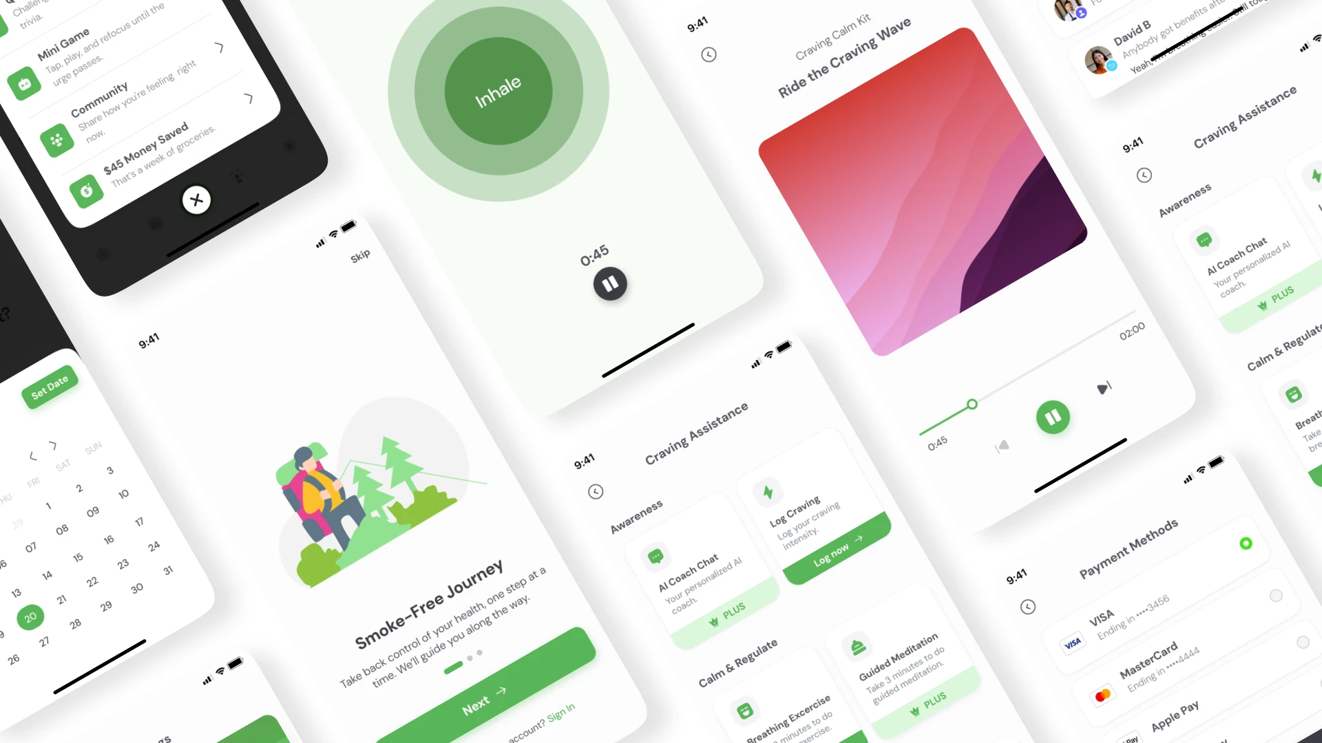Unsmoke - Quit Smoking & Wellness Mobile UI Kit