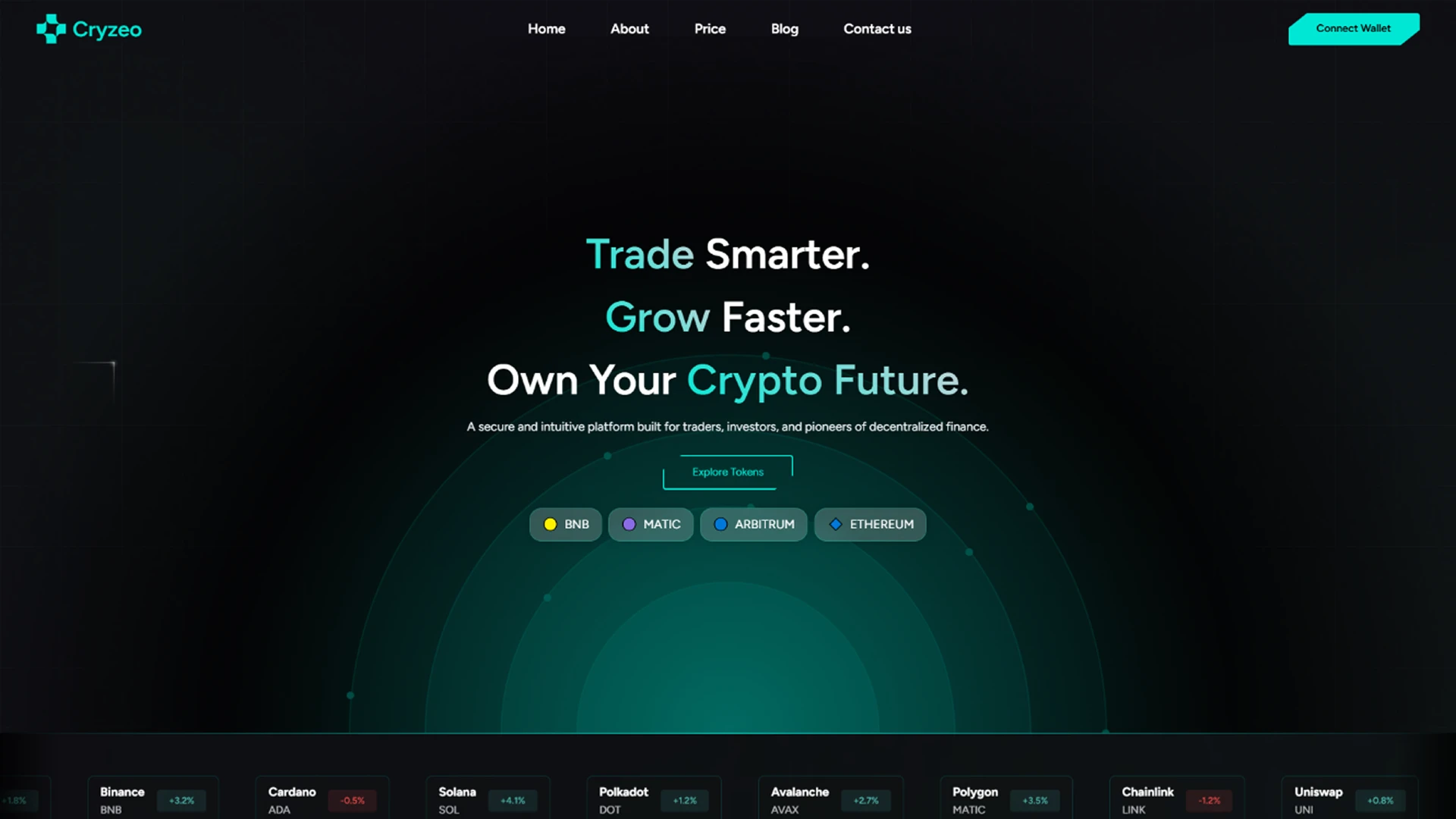 Cryzeo - Premium Cryptocurrency and Web3 Landing Page Figma UI Kit