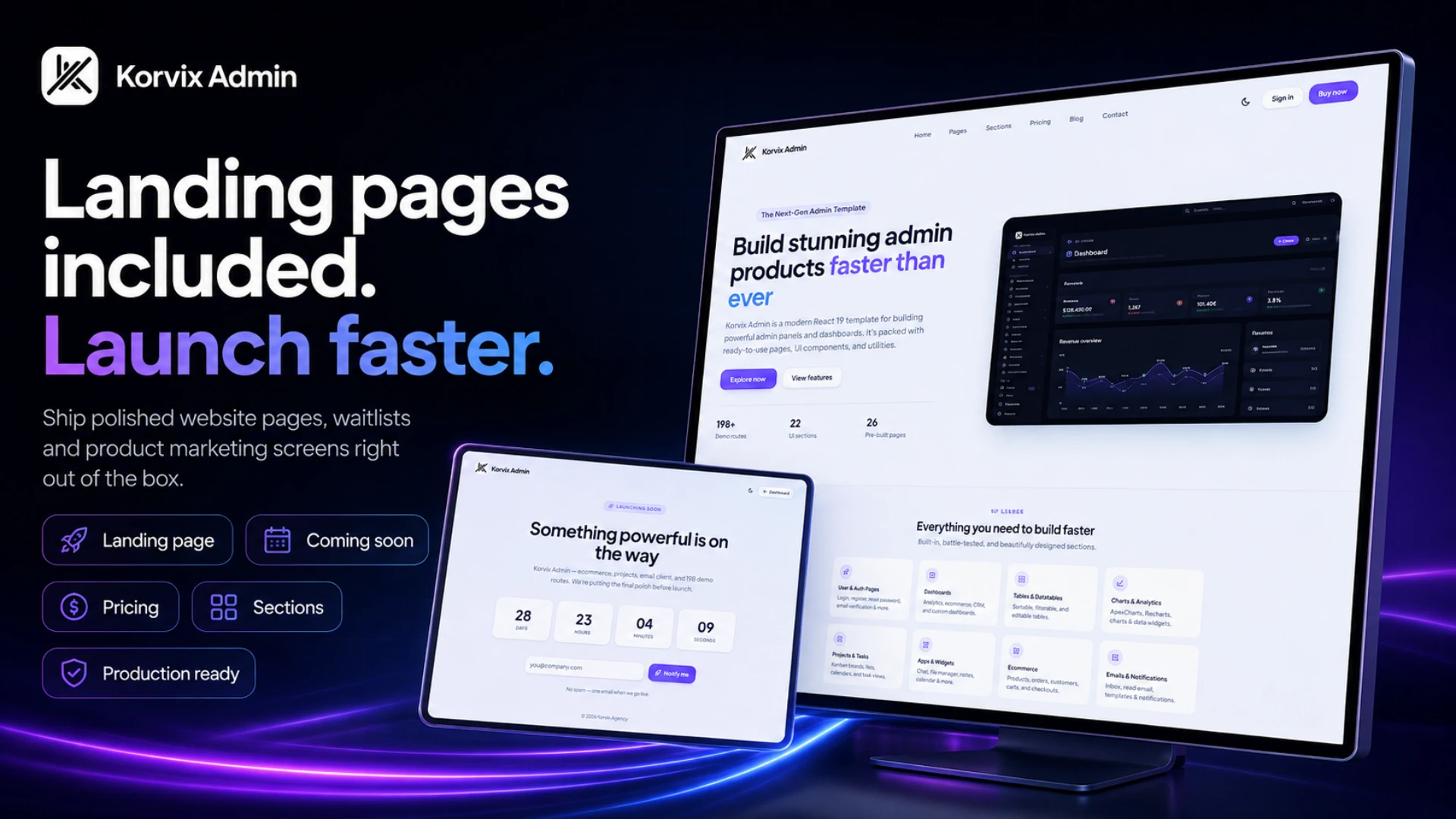 Korvix Admin - Multipurpose React Admin Dashboard