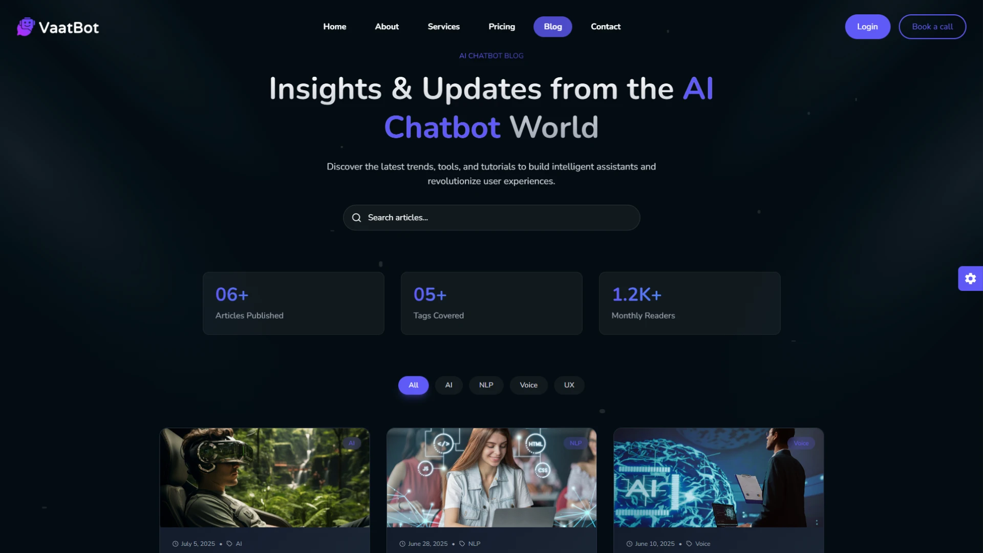 VaatBot - AI Chatbot Landing Website Template NextJS Tailwind Modern SaaS