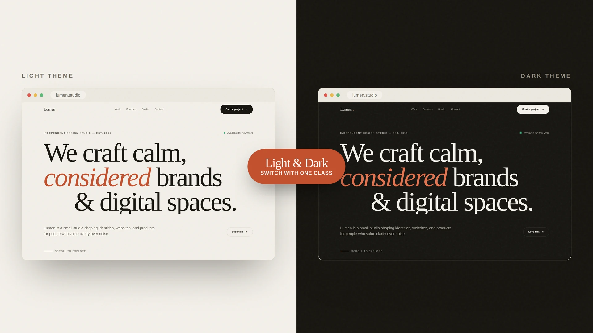 Lumen - Minimal Agency & Portfolio Template