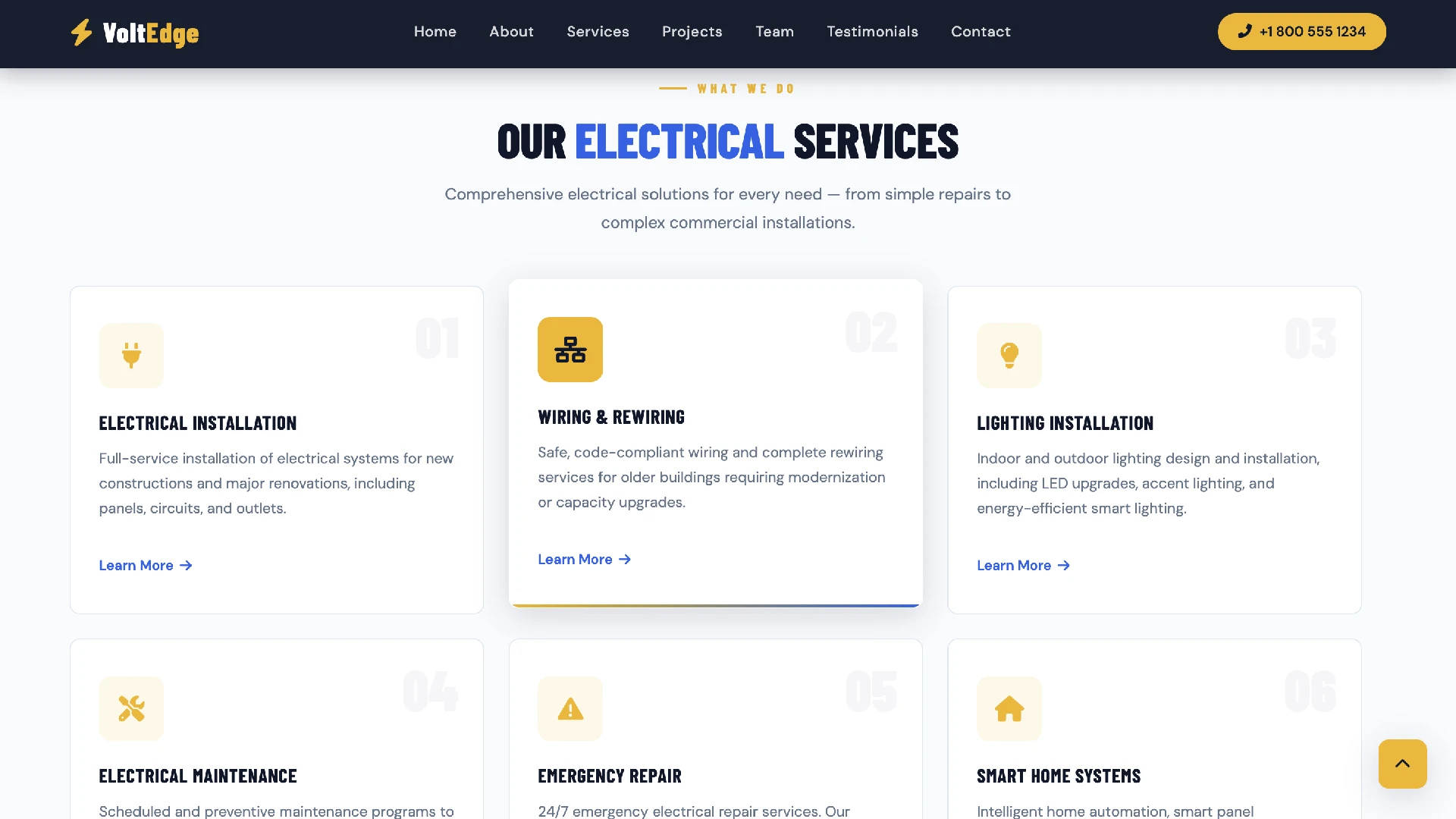 VoltEdge - Electrical Repair, Wiring & Maintenance HTML Website Template