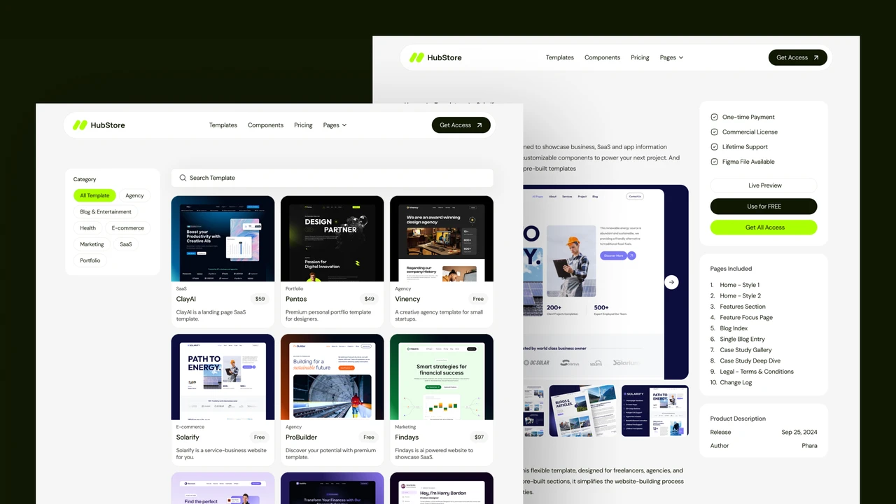 HubStore - Product Membership Figma Template Store