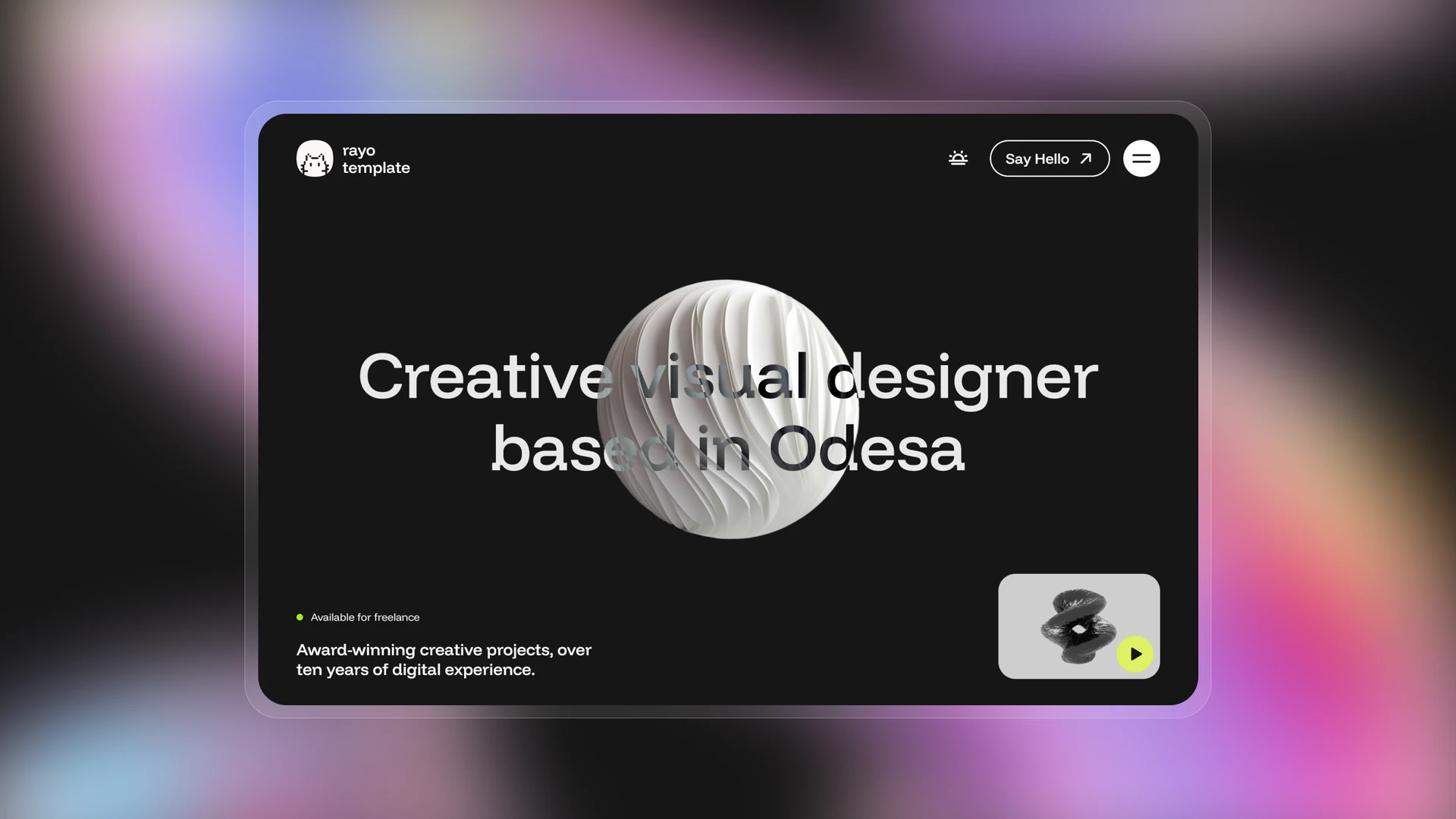 Rayo - Digital Agency & Personal Portfolio HTML Template