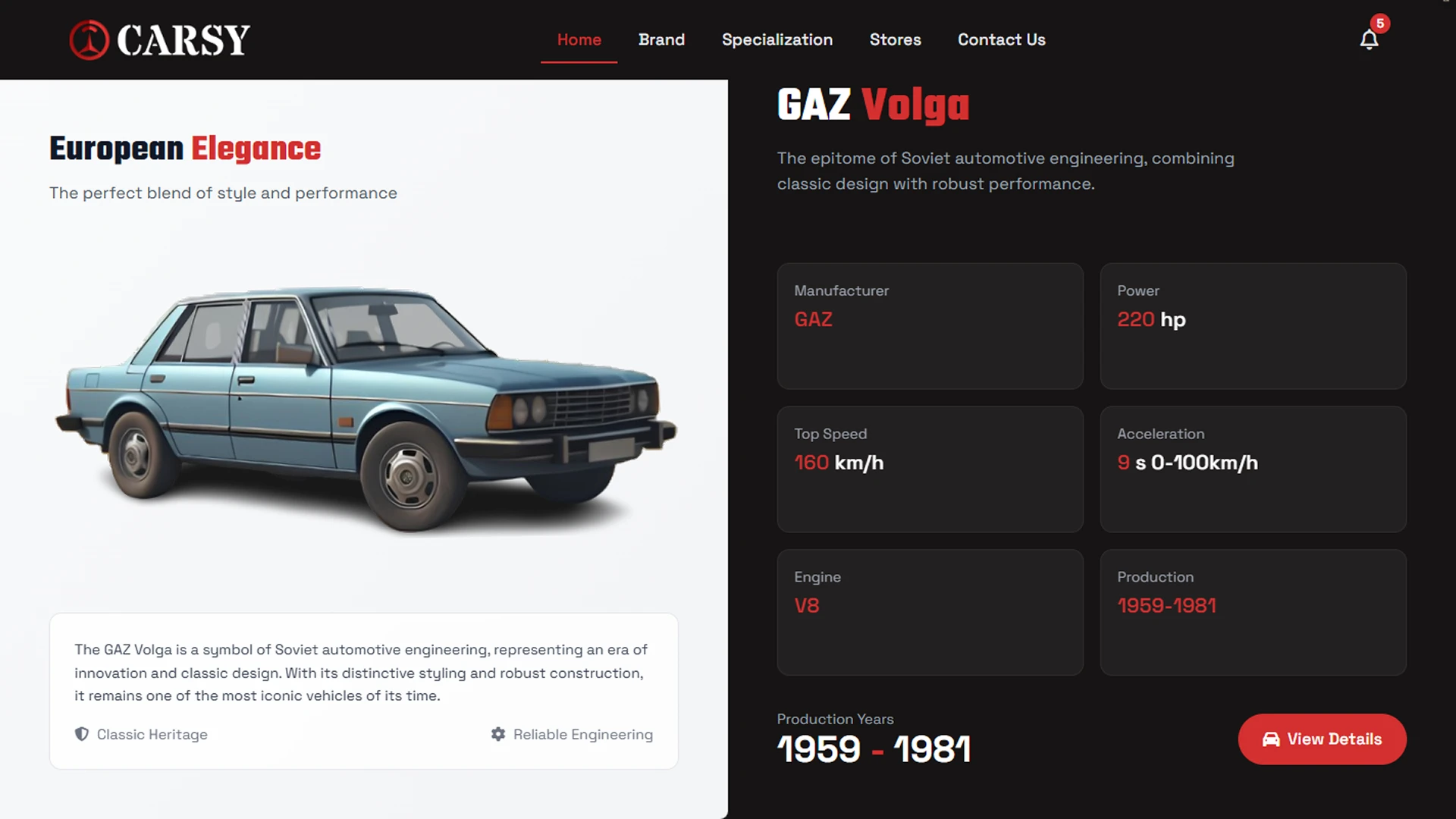 Carsy - Car Dealer Website Template Modern Vehicle Listing Platform