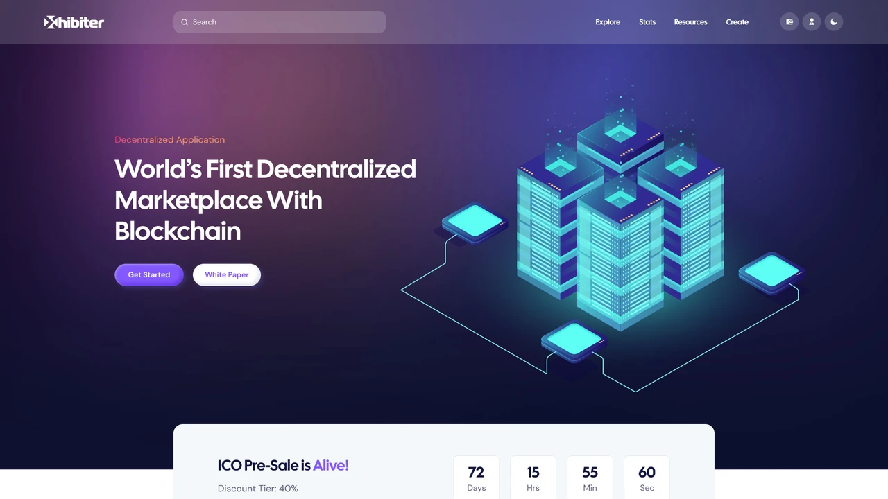 Xhibiter - Web3 Crypto NFT Marketplace Figma Template