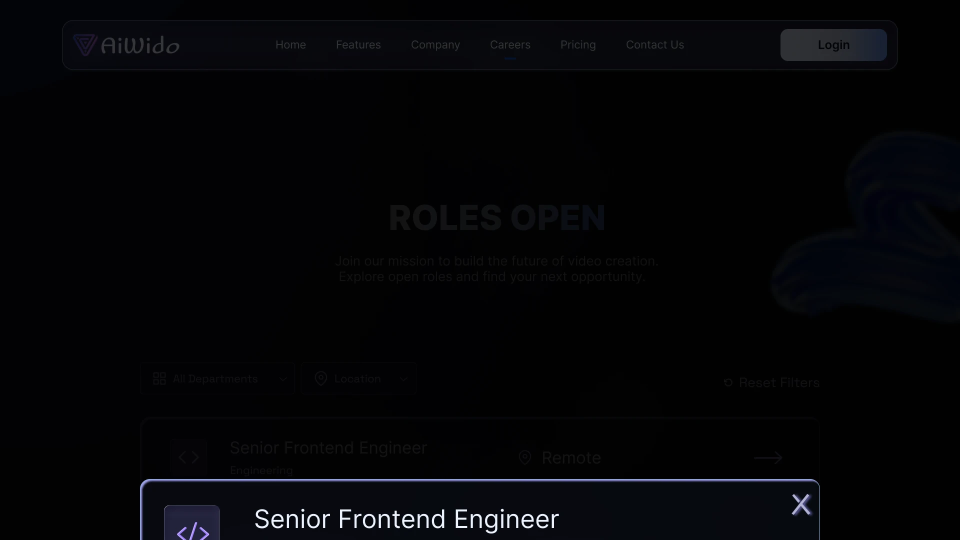 AiWido - Premium Futuristic AI Video Generator SaaS Figma Template