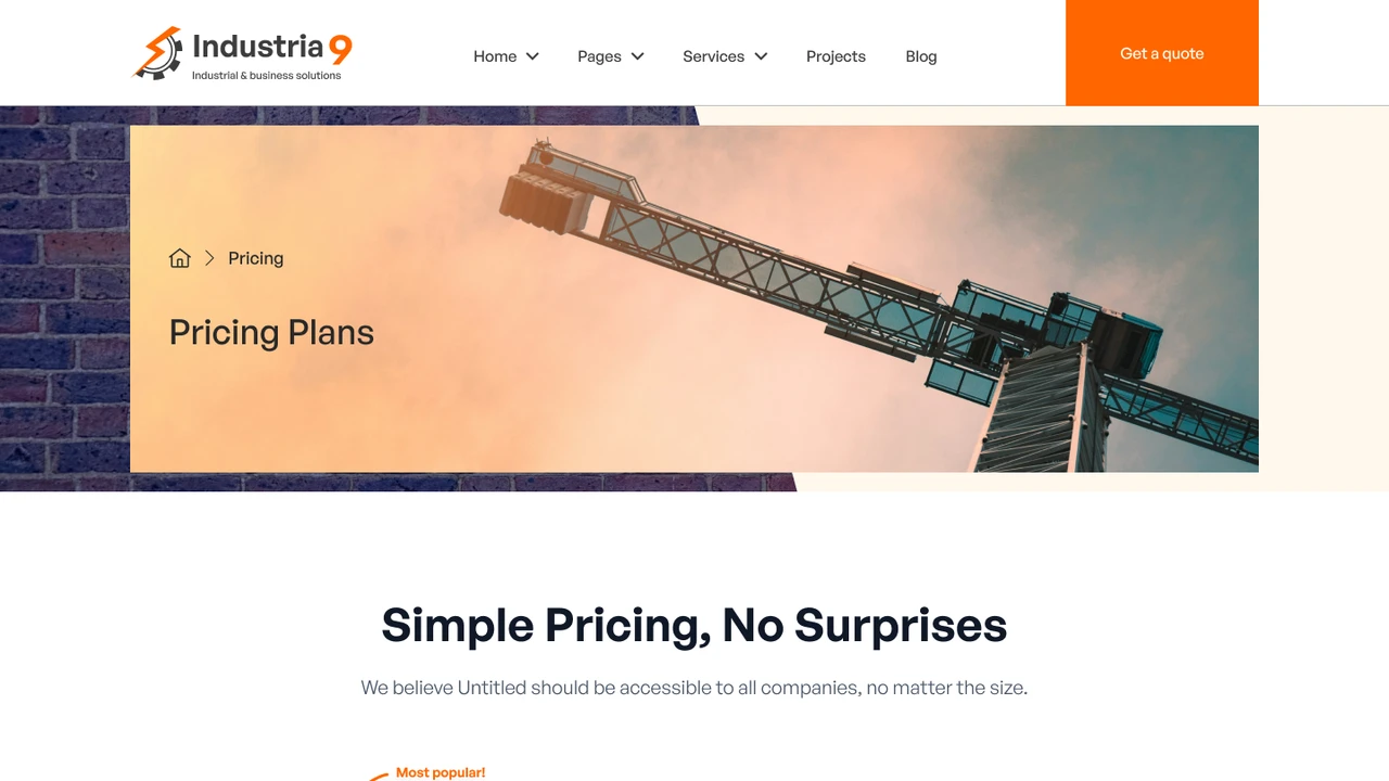 Industria9 - Factory, Industrial, and Building Construction Figma Template