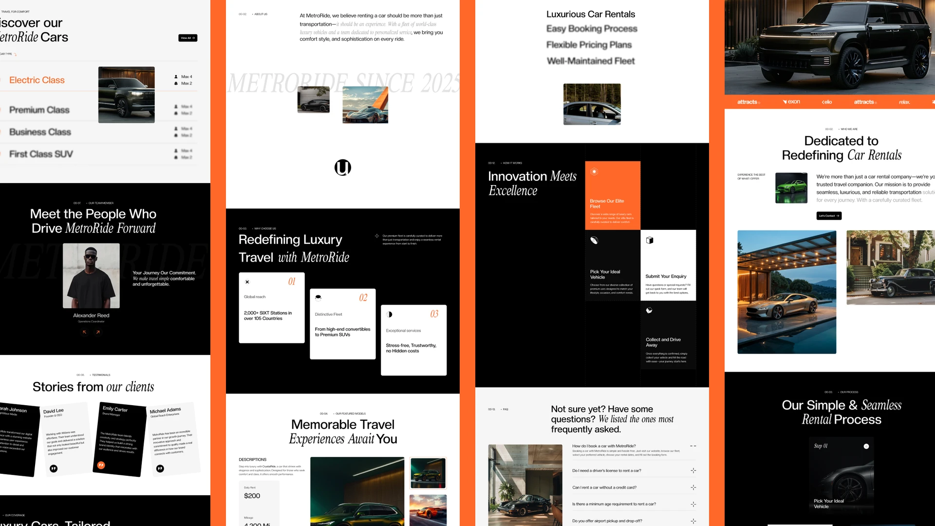 MetroRide - Luxury Car & Taxi Rental Framer & Figma Template