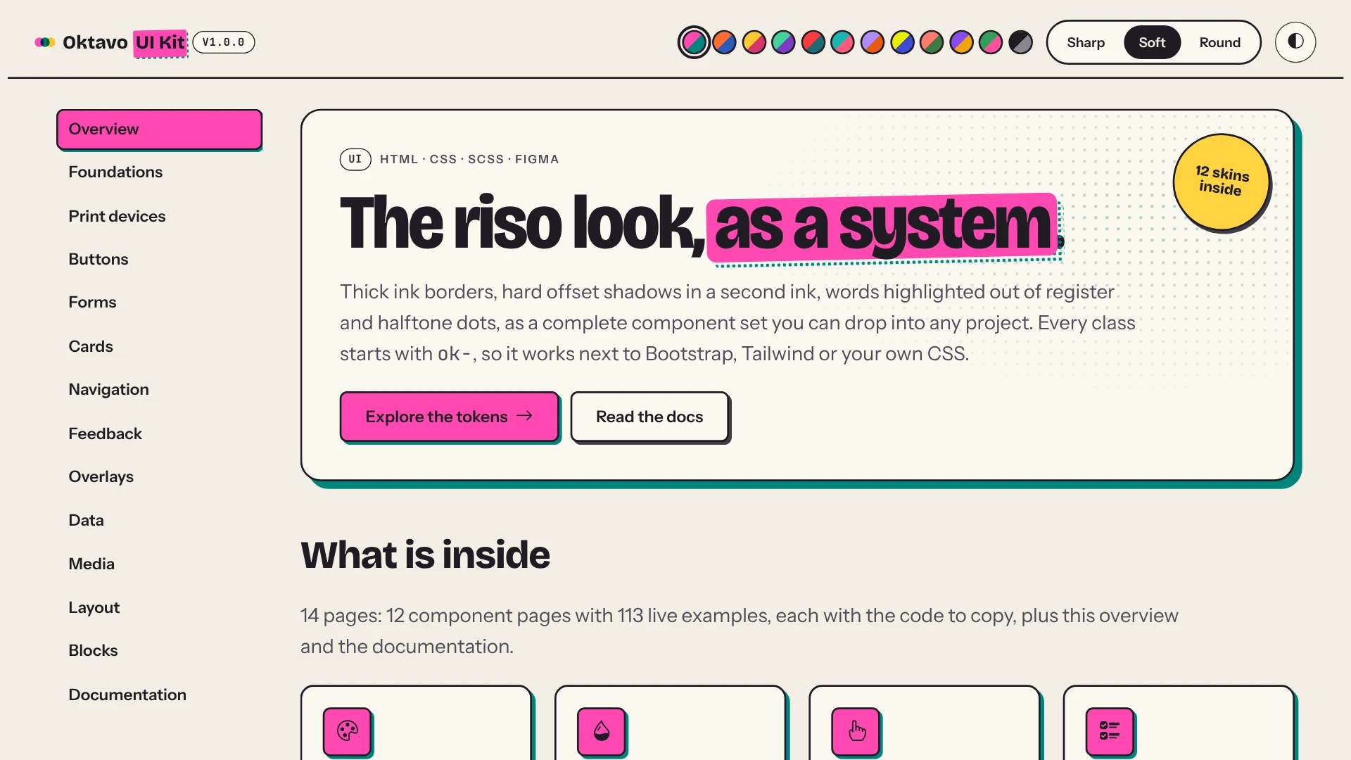 Oktavo UI Kit - HTML, SCSS & Figma Design System (Screenshot 11 of 19)