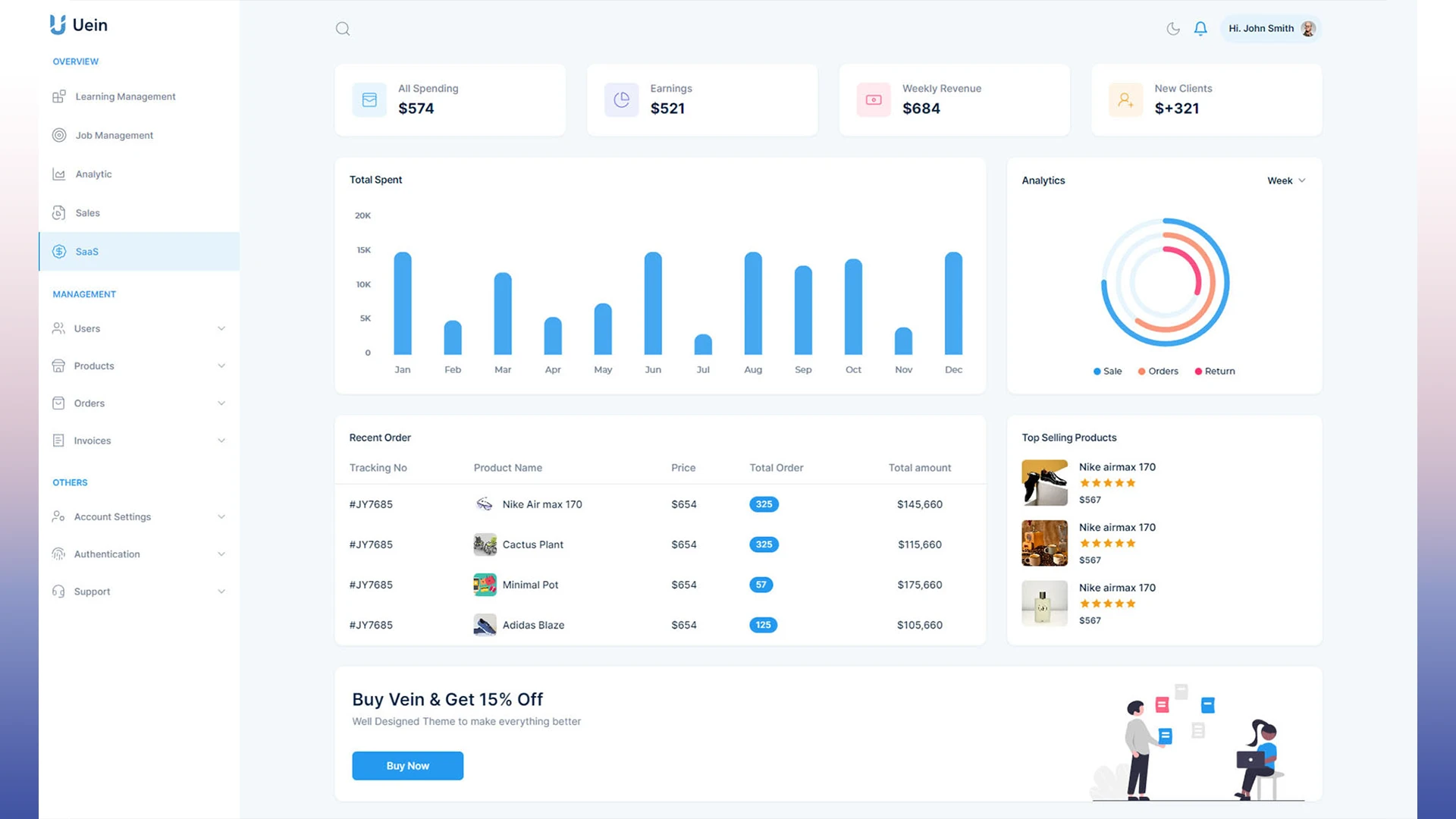 Uein - Vue 3 Admin Dashboard with ShadCN, TailwindCSS & TypeScript
