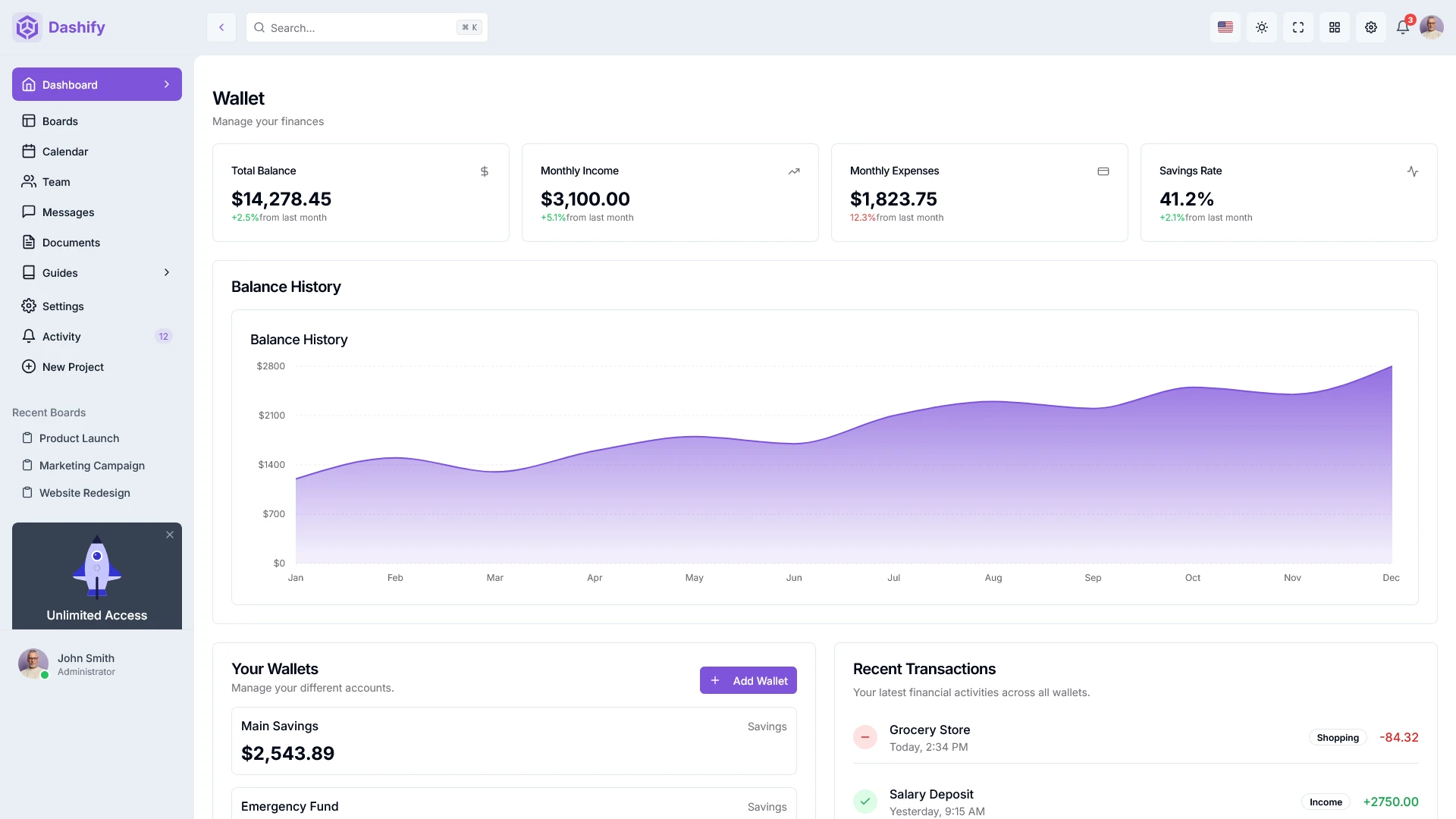 Dashify - NextJS TailwindCSS Admin Dashboard Template