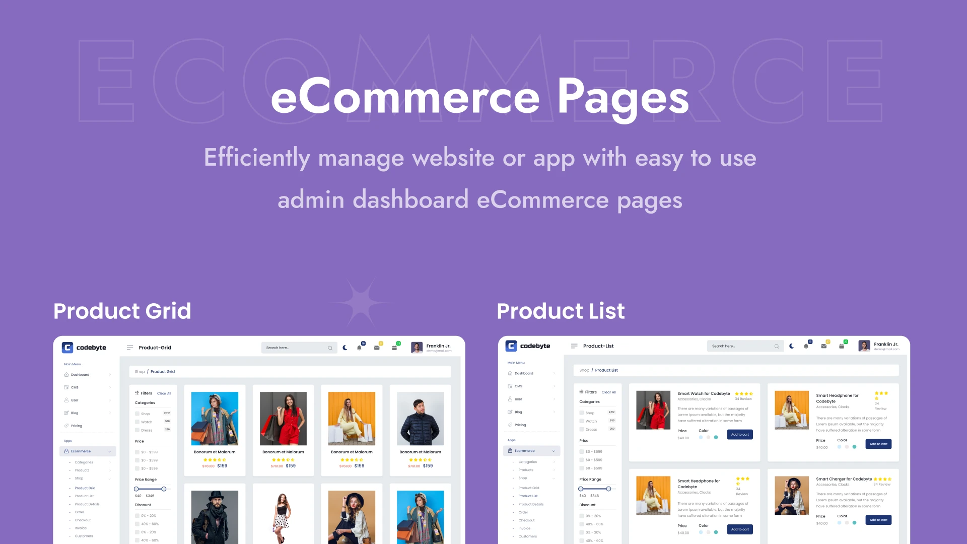 CodeByte - 8 in 1 Admin Dashboard Template