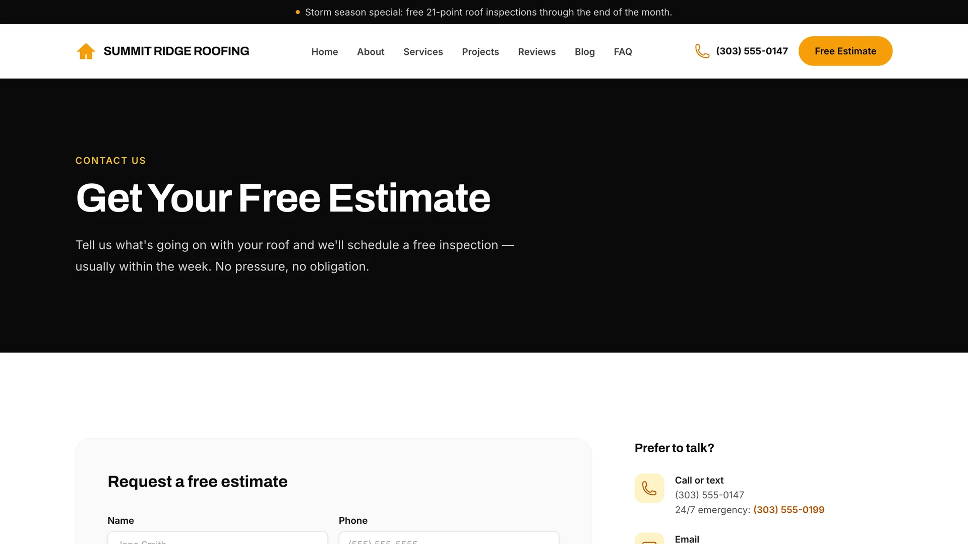 Apex - Professional Roofing Company Website Template
