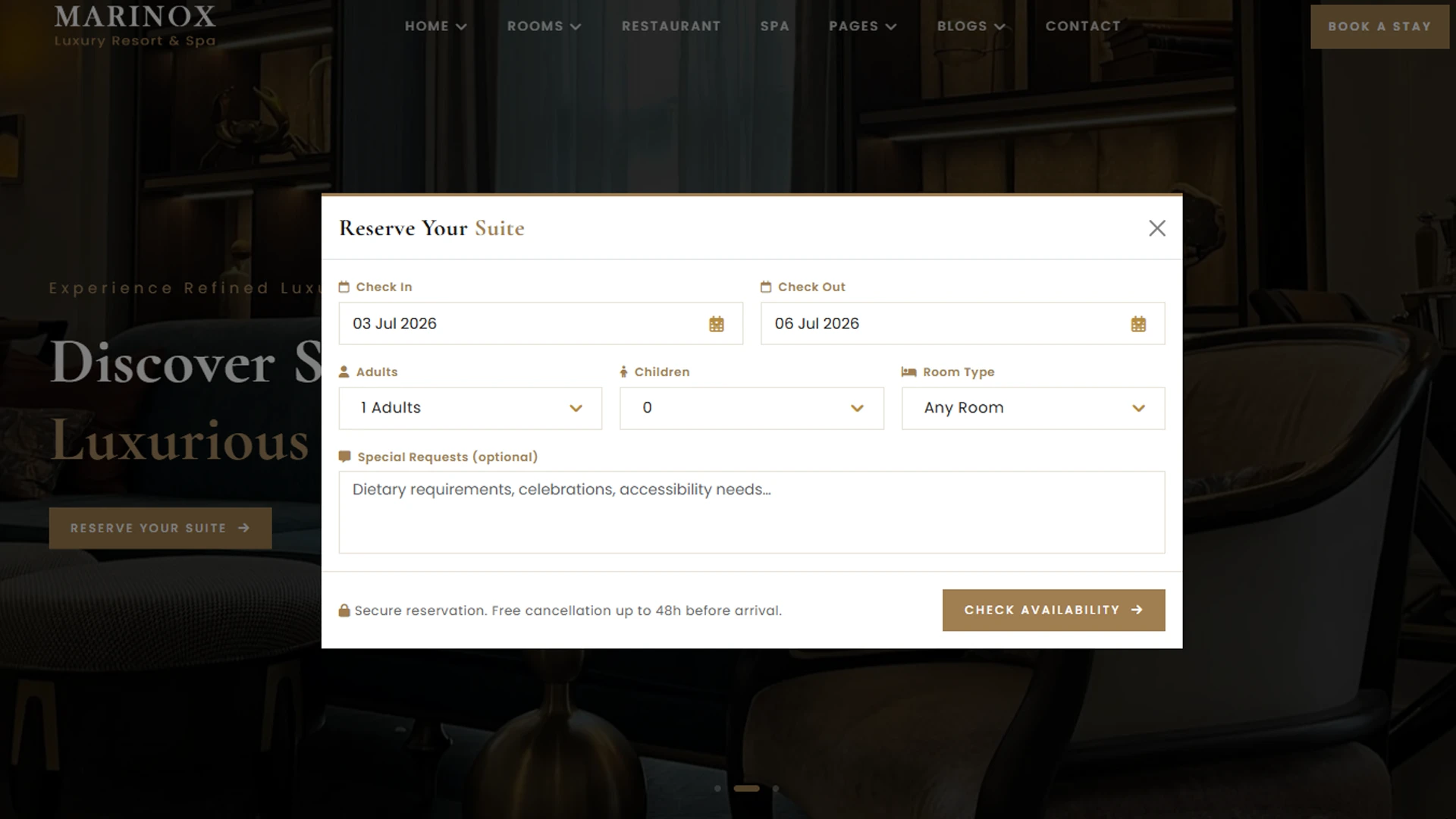 Marinox - Luxury Hotel, Restaurant, Resort & Spa HTML Template