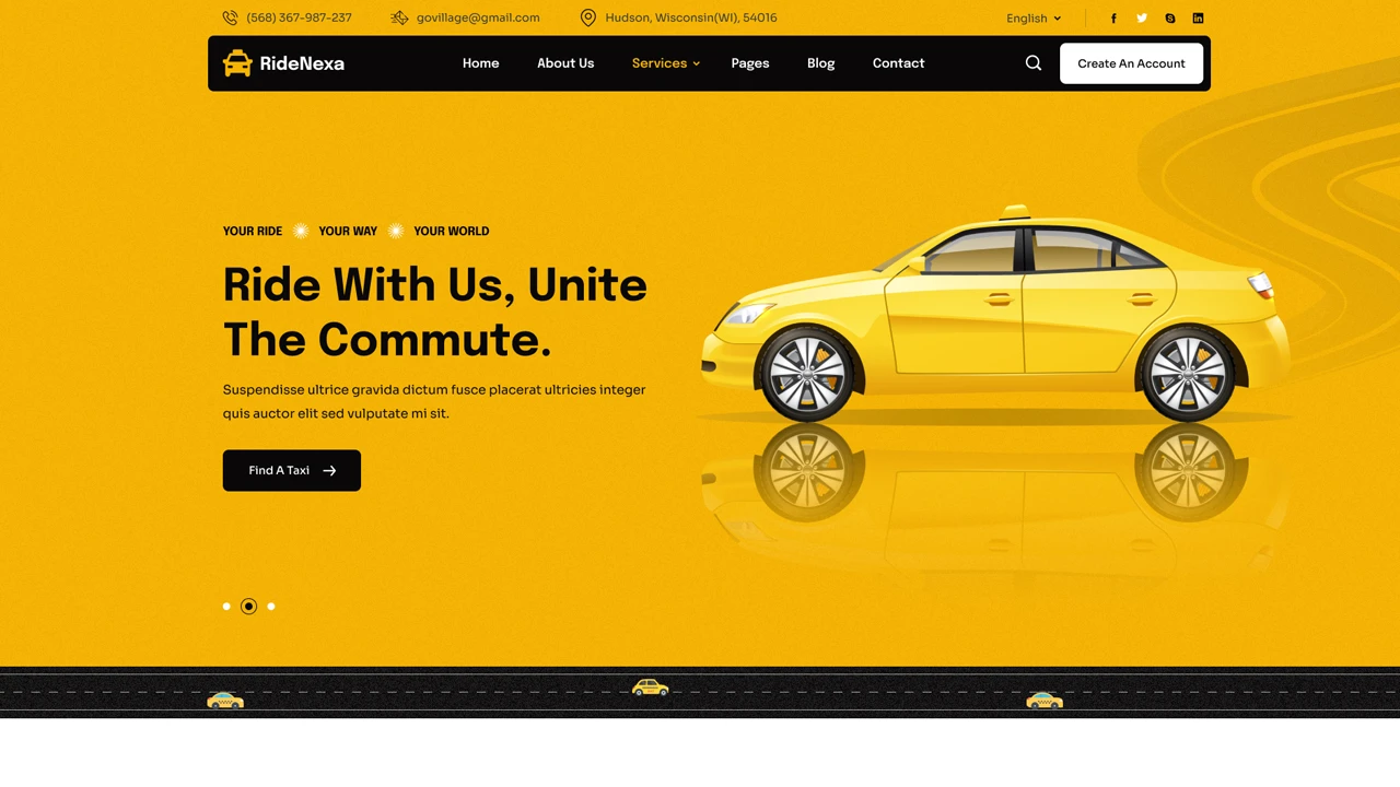 RideNexa - Ride Sharing Taxi Figma Template