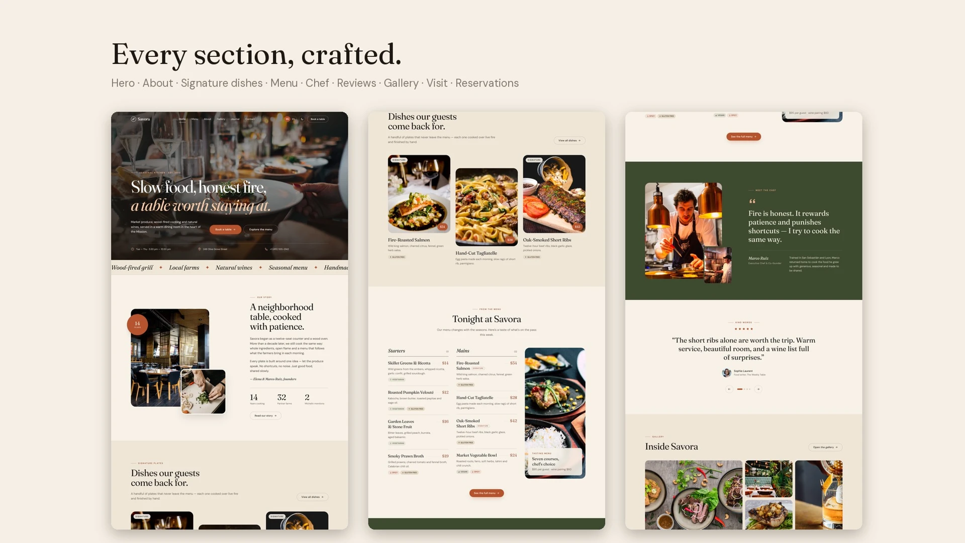 Savora - Restaurant & Cafe Website Template with Next.js and Tailwind CSS