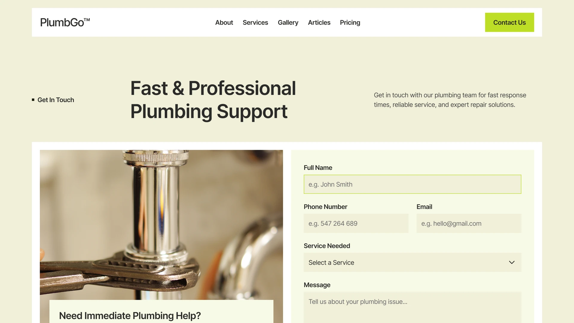 PlumbGo - Plumbing Business Framer Template