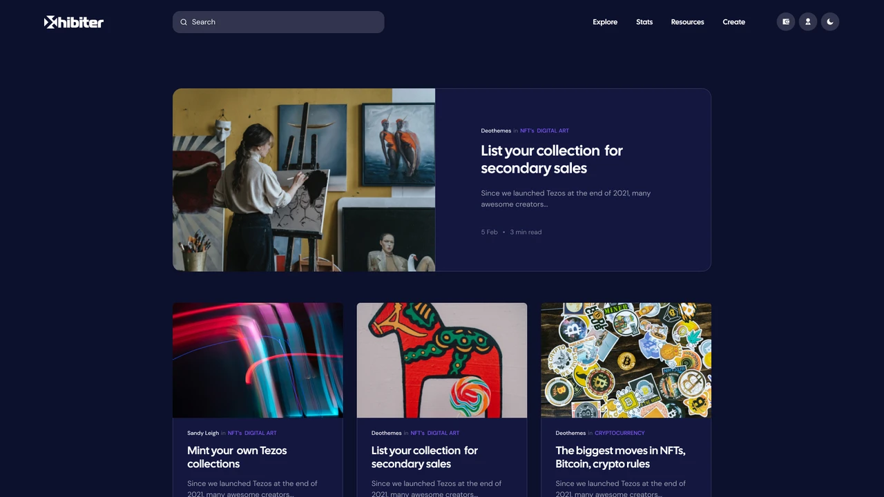 Xhibiter - Web3 Crypto NFT Marketplace Figma Template