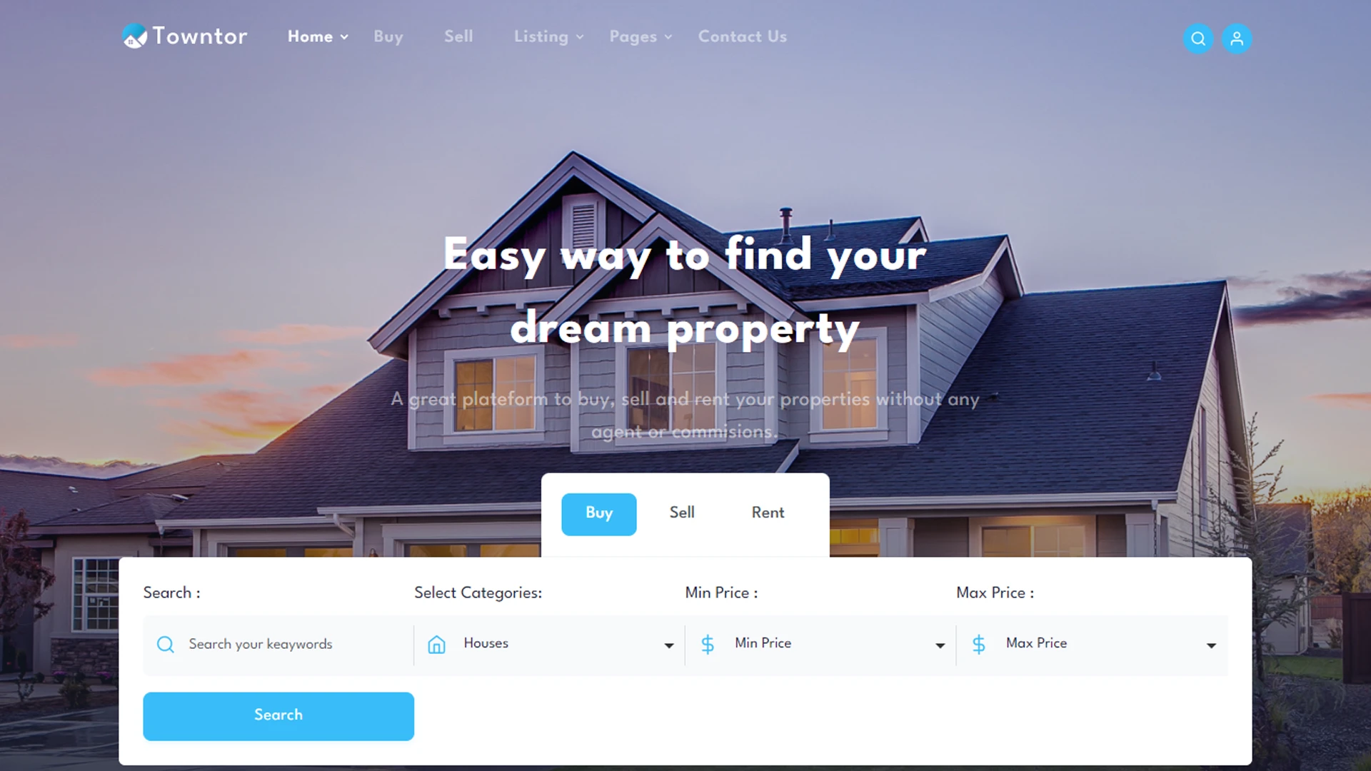 Towntor - Vue.js Real Estate Landing Template