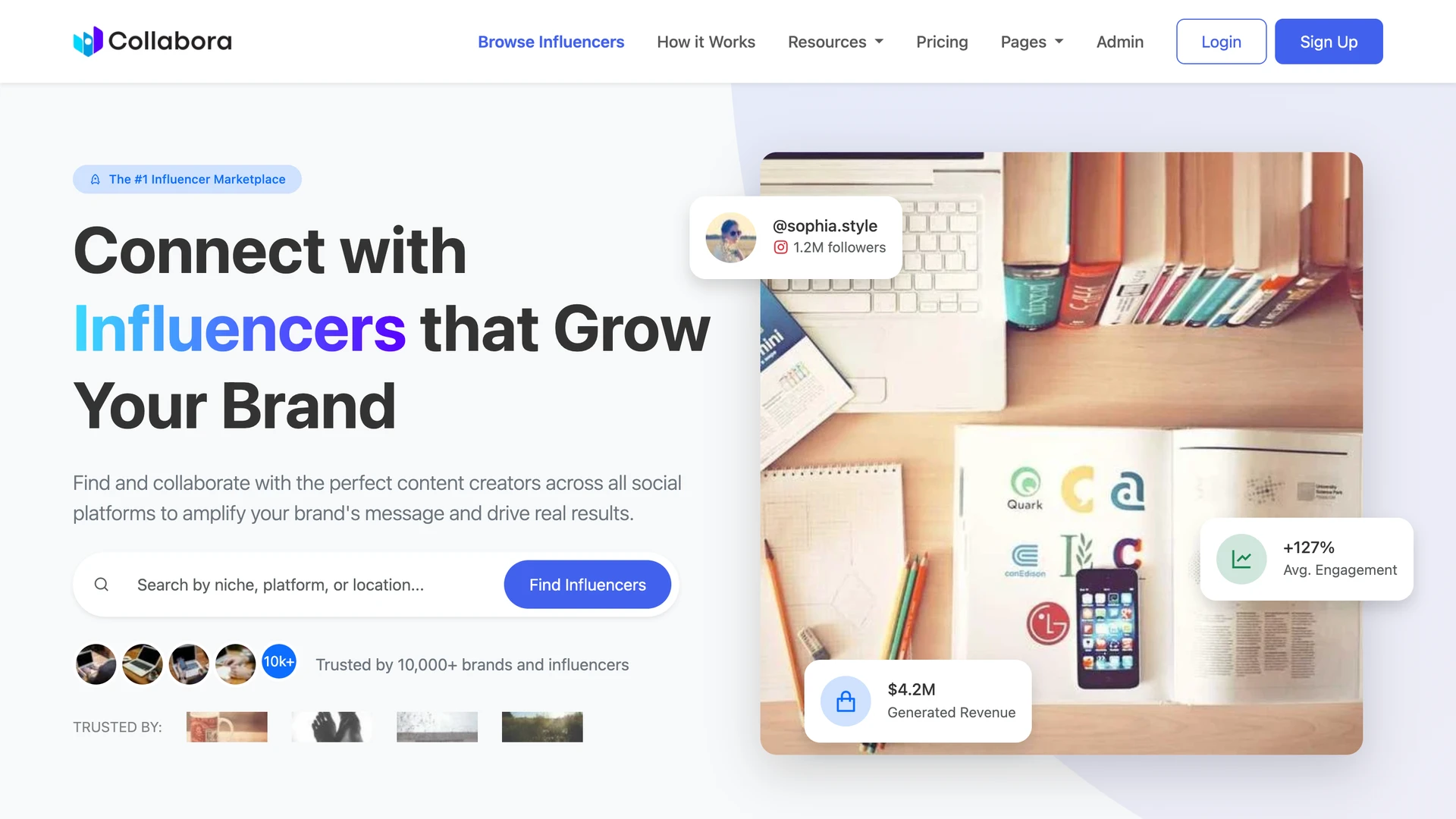 Collabora - Influencer-Brand Collaboration HTML Bootstrap Template with Admin