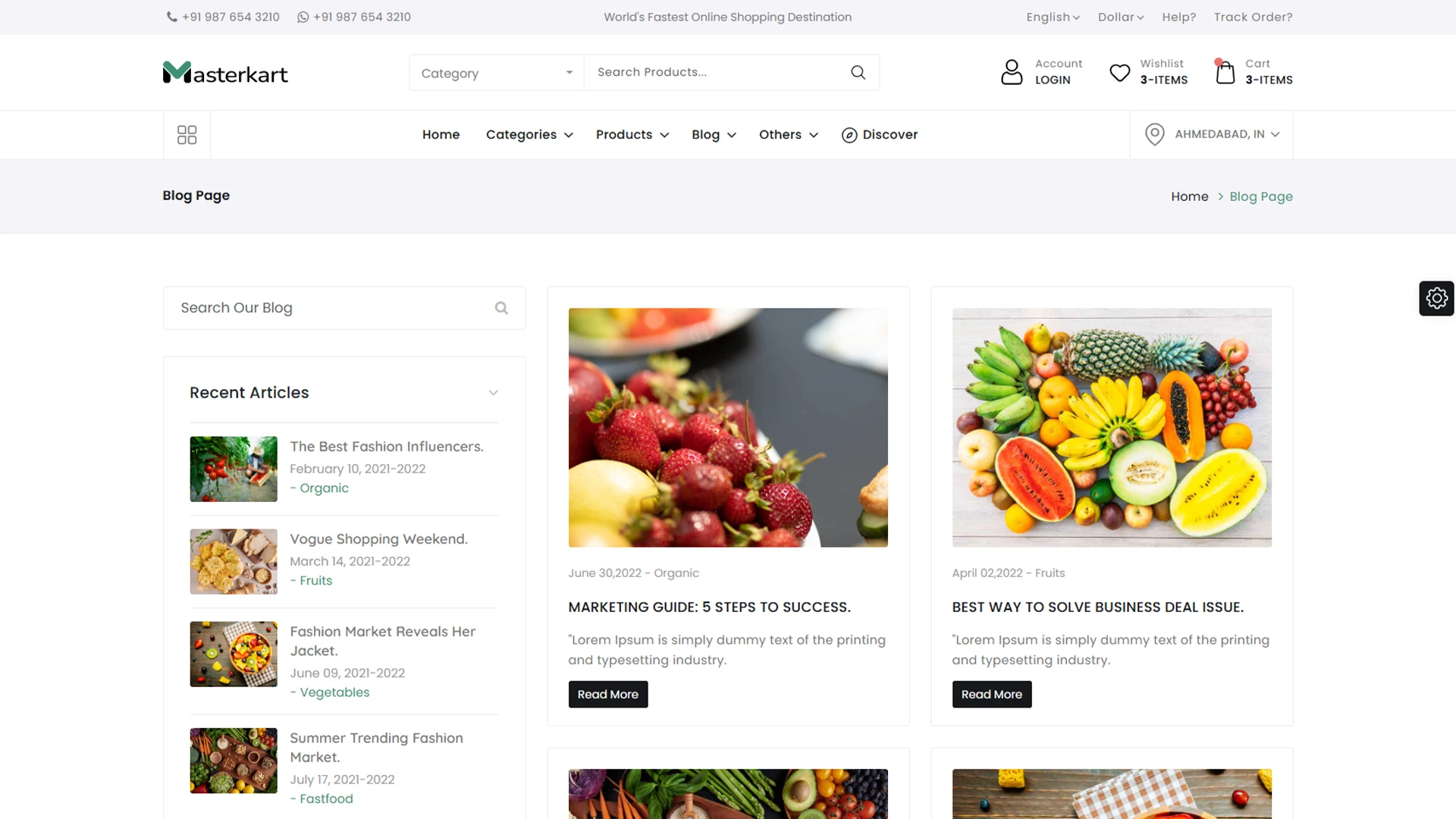 Masterkart - eCommerce Bootstrap + Tailwind CSS Template