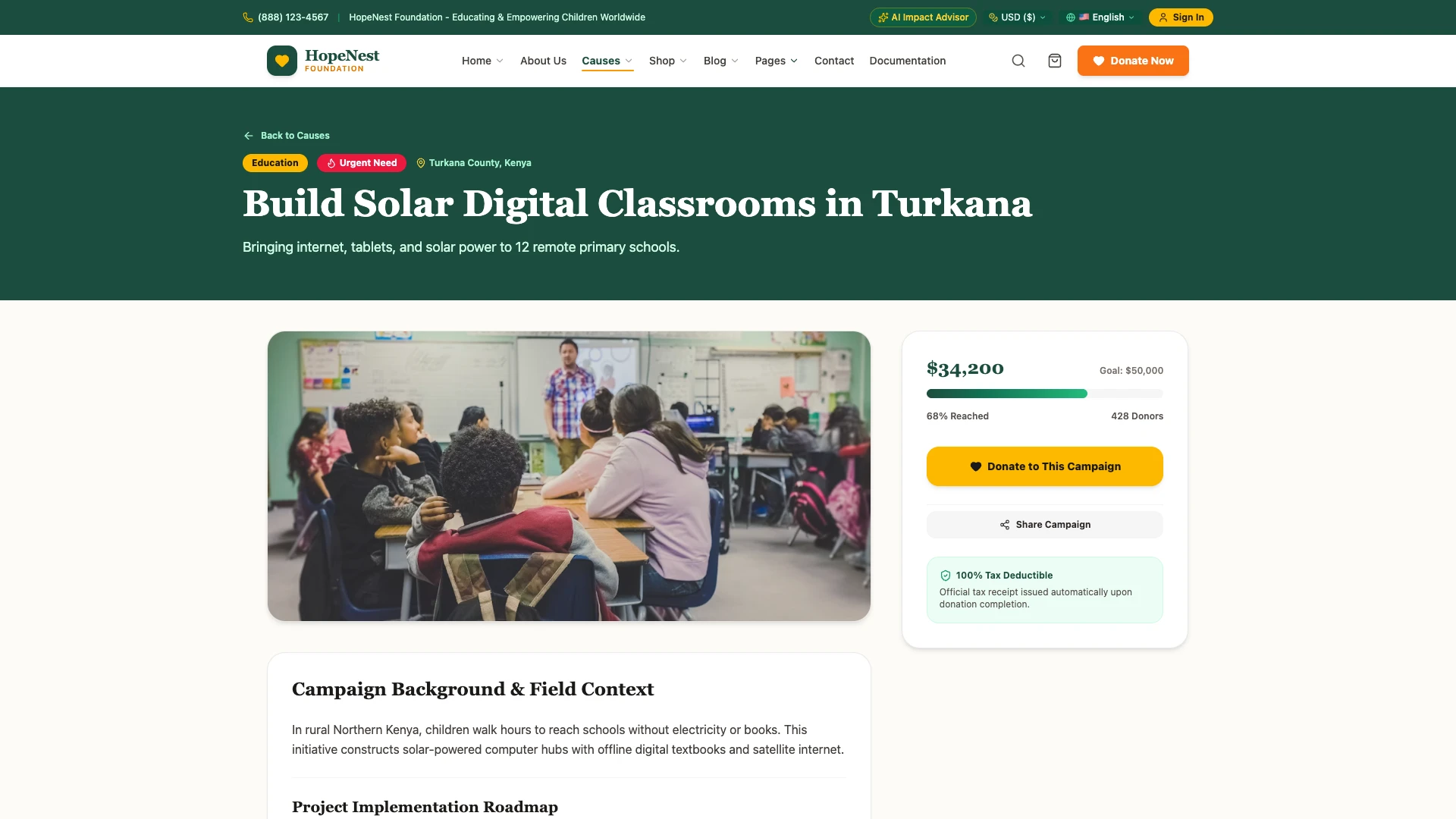 HopeNest - NGO, Charity & Donation Next.js Tailwind Template