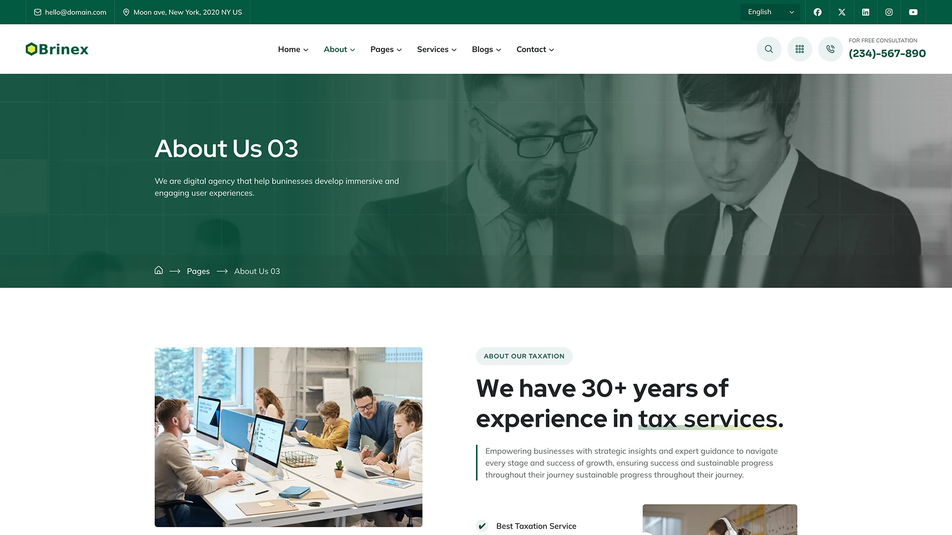 Brinex - Multipurpose Business Consulting HTML Template