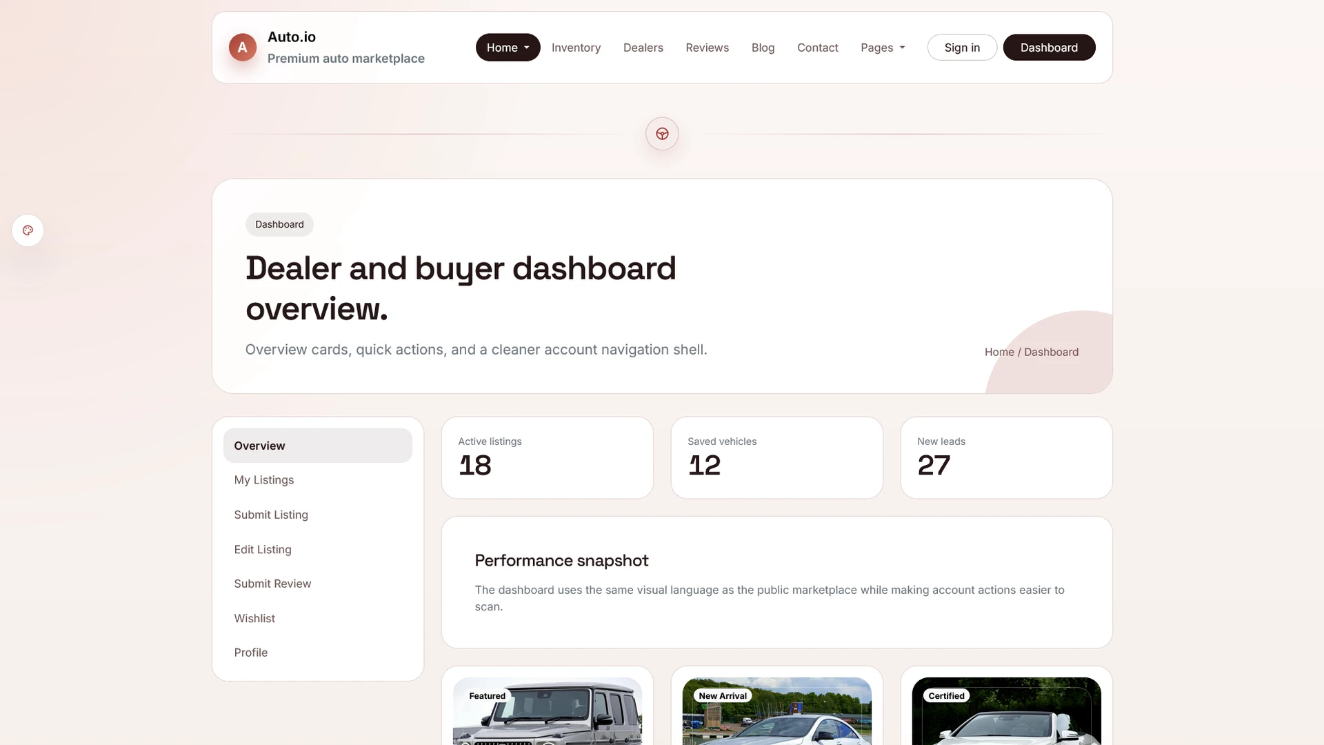 AutoIO - Cars Listings & Directory Template