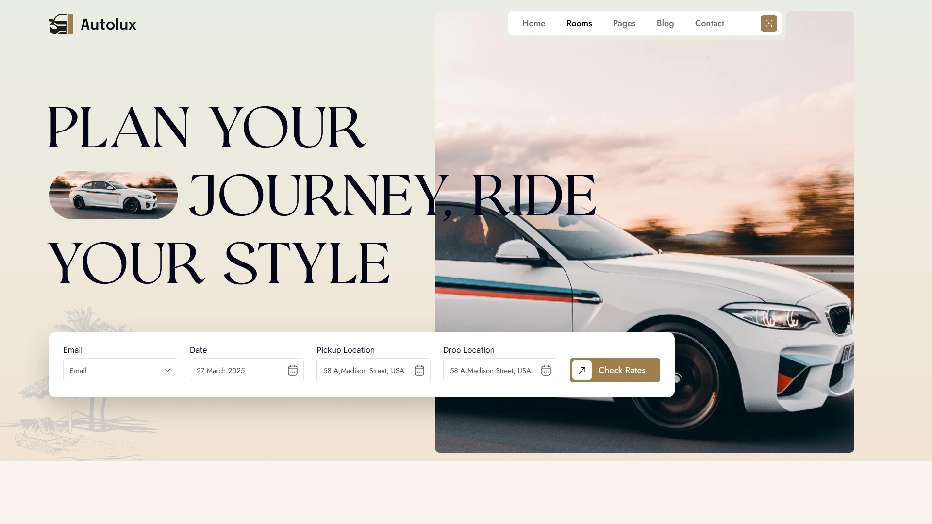 Autolux - Luxury Car Rental Figma Template (Screenshot 1 of 1)