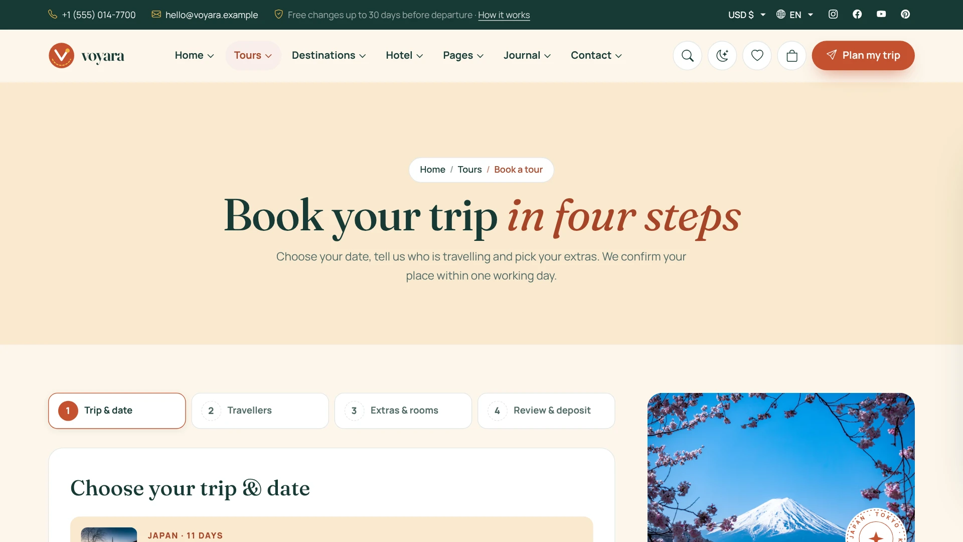 Voyara - Travel Agency & Boutique Hotel HTML Template