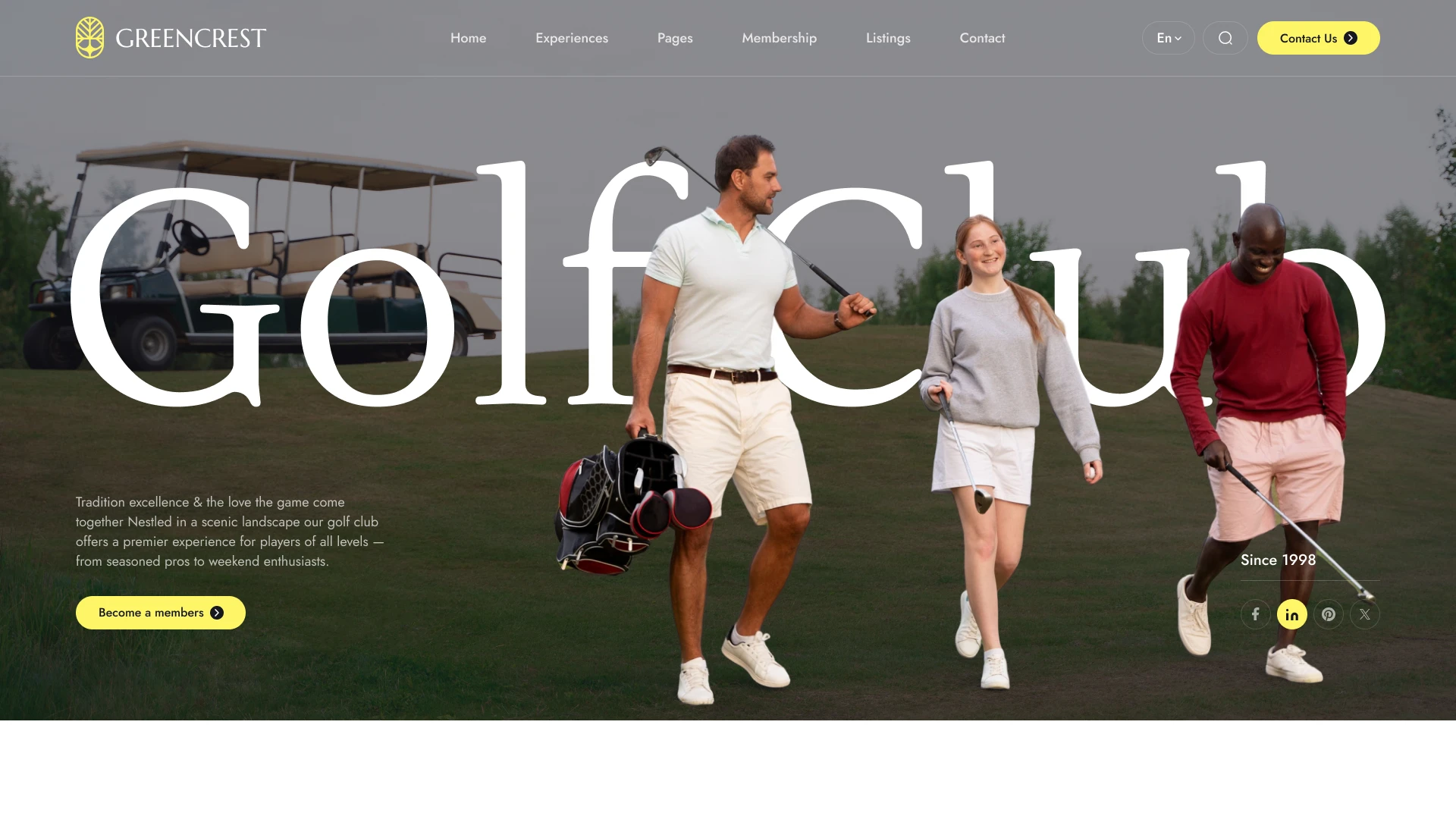Greencrest - Golf Resort & Hotel Figma Template (Screenshot 1 of 1)
