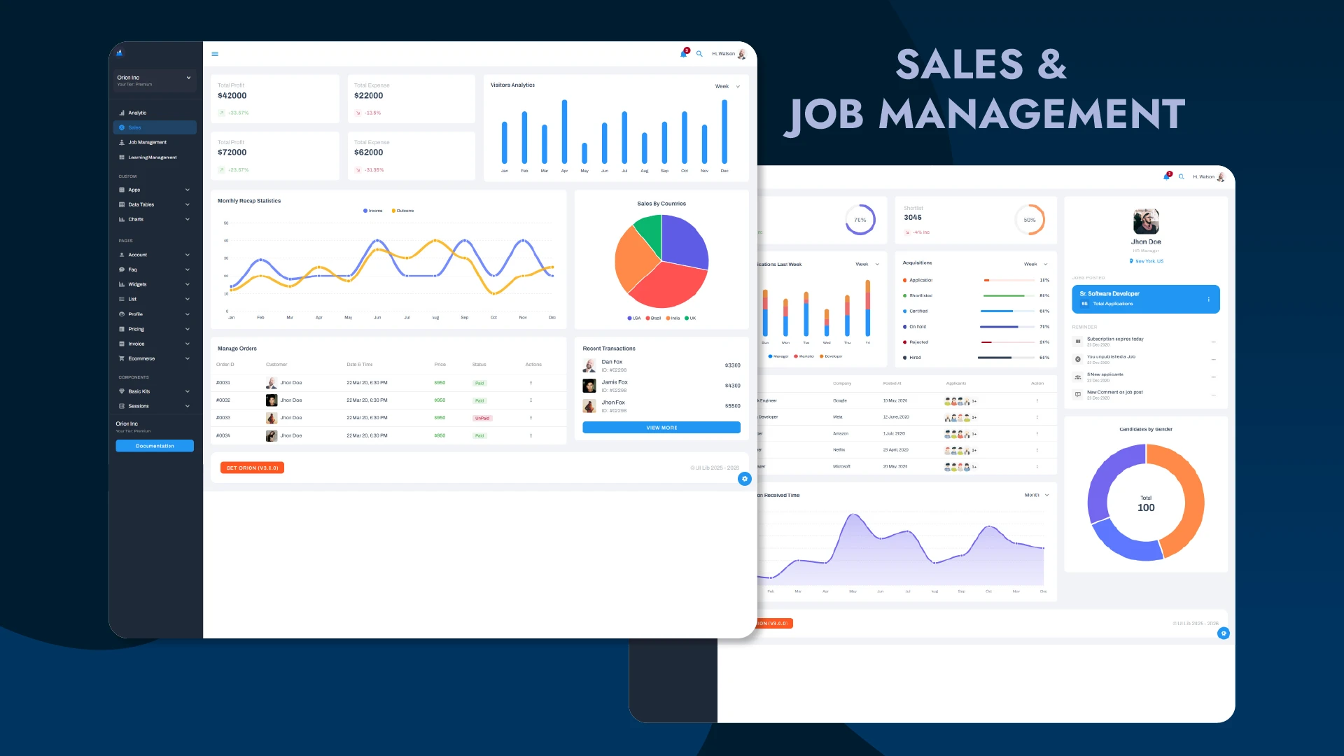Orion - Vue 3 Admin Dashboard with Vuetify and TypeScript