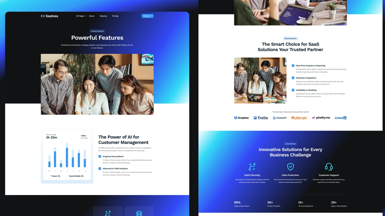 Saatosa - SaaS AI Startup Figma Template