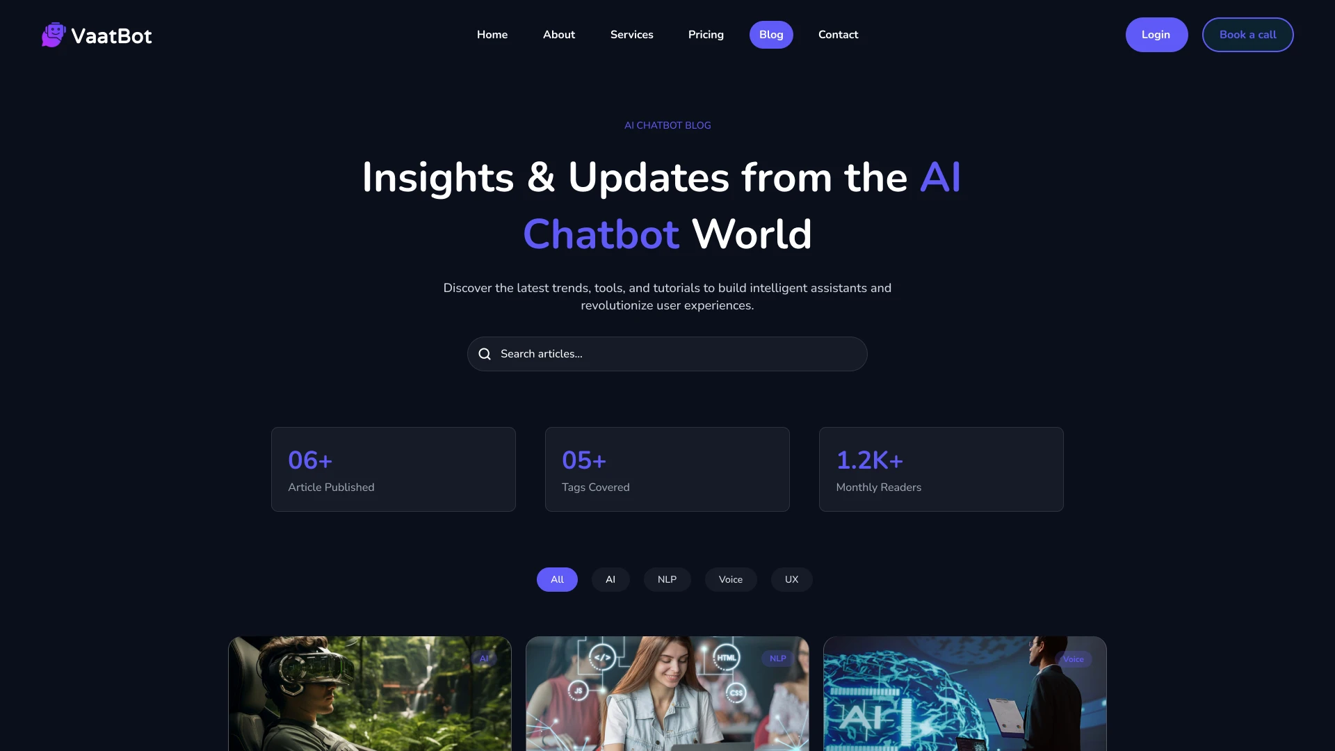 Vaatbot - Modern AI and Tech Startup Landing Page Figma UI Kit