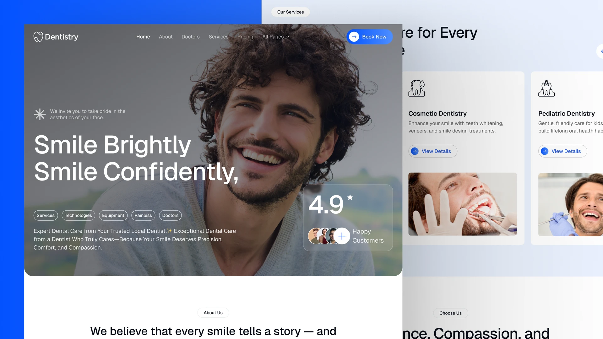 DentistryX - Dentist & Dental Clinic Framer and Figma Template